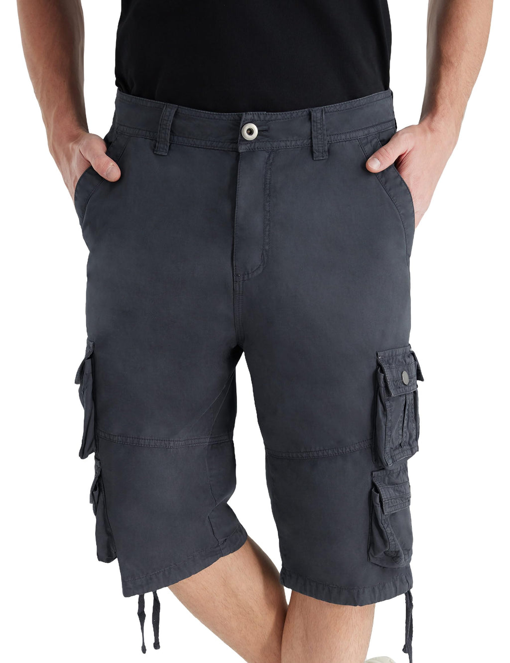 YGREYG Mens Cargo Shorts Long Capri Below The Knee Shorts 3/4 Relaxed Fit Long Shorts with Pockets