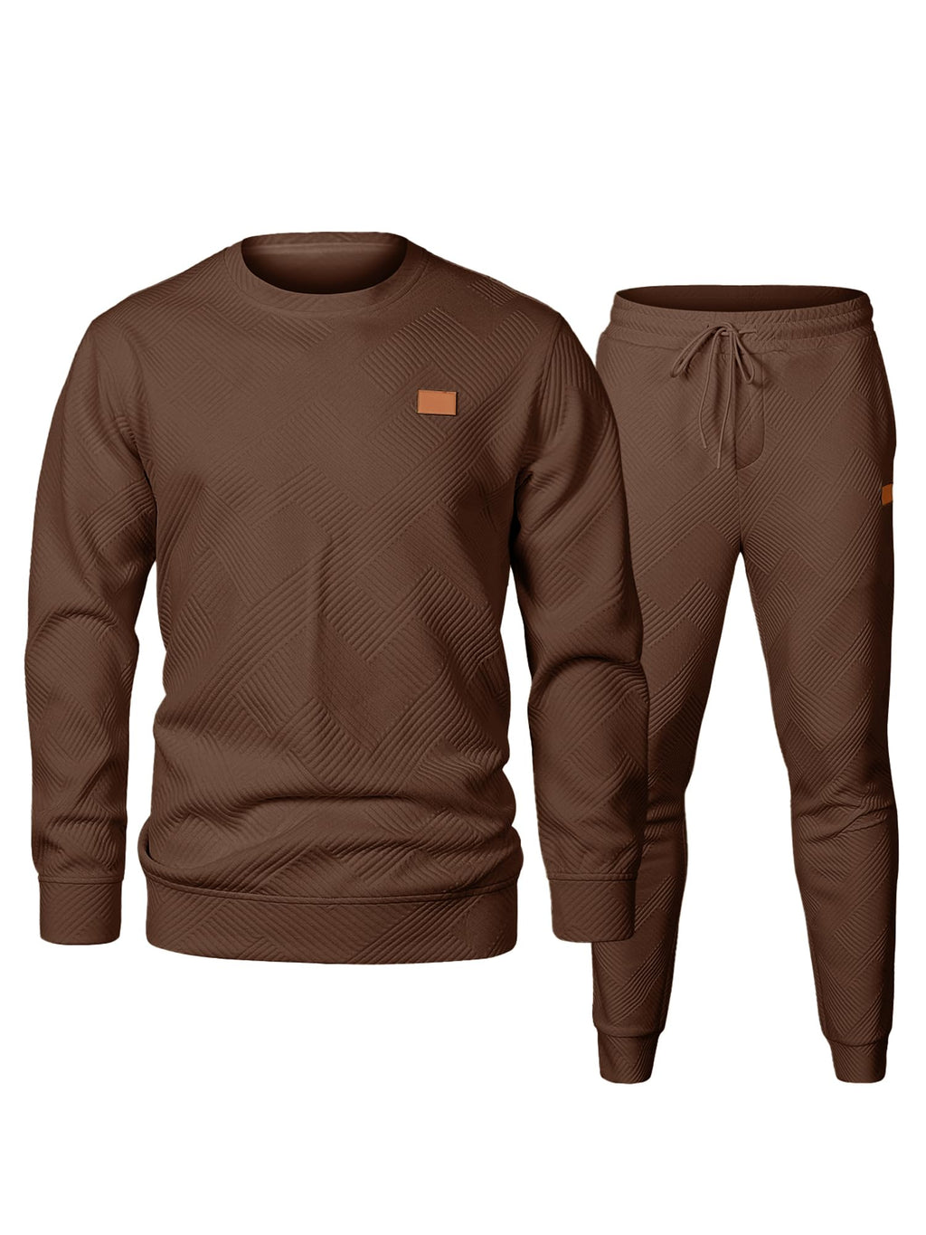 JMIERR Men's 2 Piece Outfits Knit Jacquard Pullover Sweatshirt Tracksuit & Joggers Sweatpants Sweatsuit Sets with Pockets