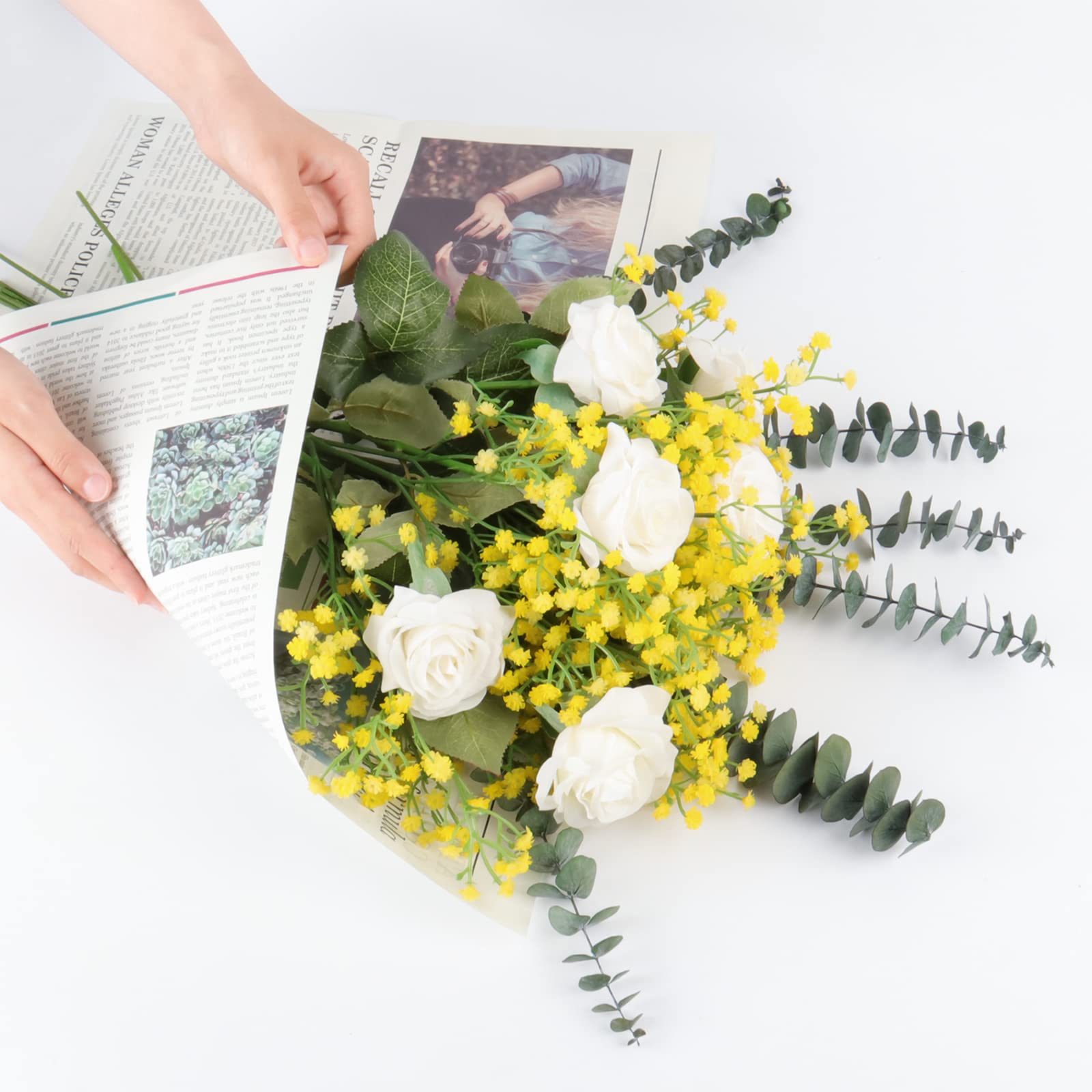 15 PCS Babys Breath Artificial Flowers Fake Babys Breath Flowers Artificial Bulk Blue Gypsophila Bouquets Real Touch Faux Flowers for Wedding Floral Arrangement Party Home Decoration