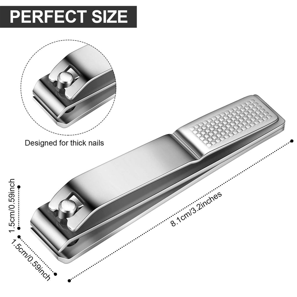 Mudder 6 Pcs Black Large Toenails Clippers Big Nail Clippers Straight Edge Toenails Cutters Stainless Steel Nails Trimmer Cutters for Men Women Thick Nails, Straight Sharp Blade and Anti-Slip Handle