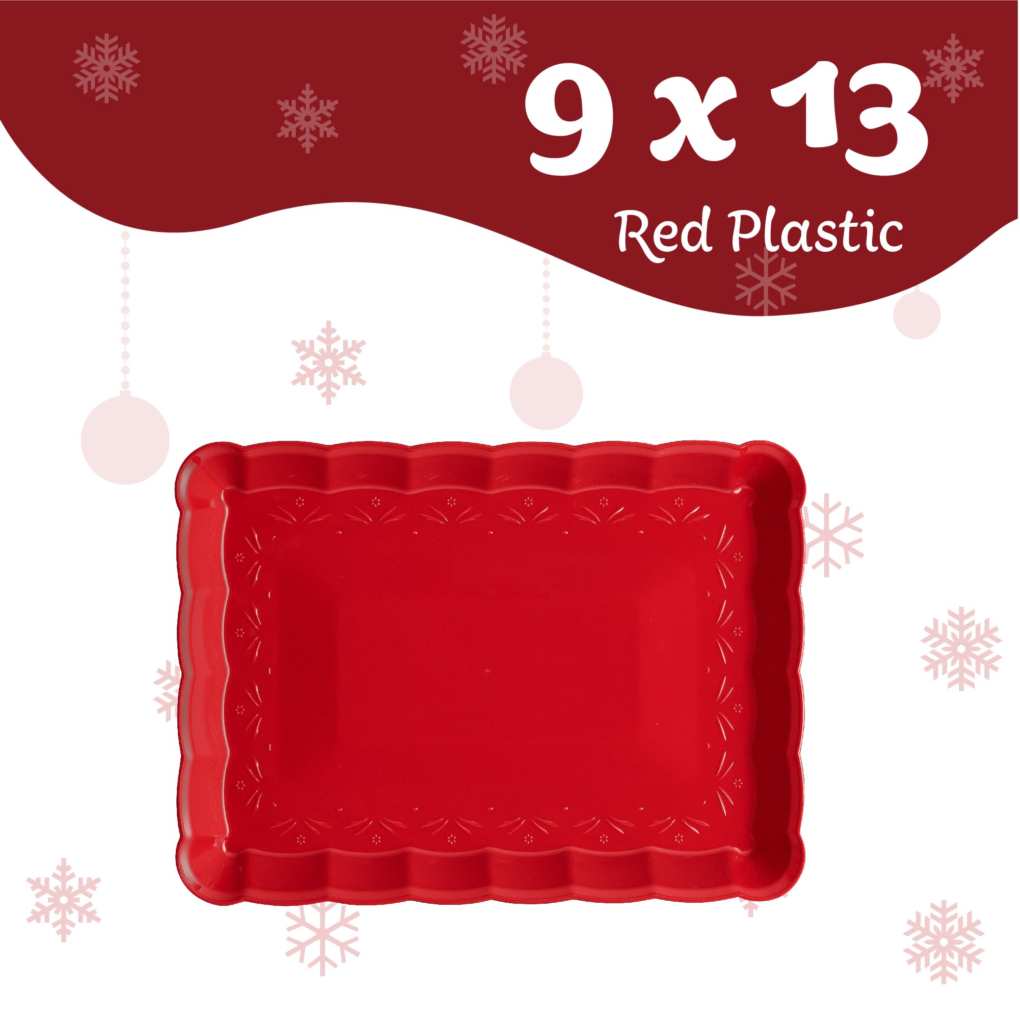 Plasticpro Plastic Serving Trays - Serving Platters Rectangle 9X13 Disposable Party Dish 4 Black Trays