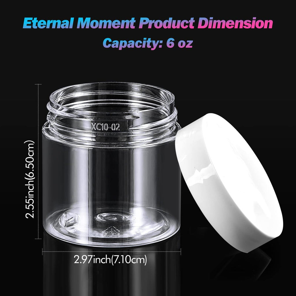 Eternal Moment 36 Pack 1 OZ Plastic Jars Round Clear Cosmetic Container Jars with Lids, Perfect for Lotion, Cream, Ointments, Makeup, Eye Shadow, Rhinestone, Samples, Pot, Travel Storage