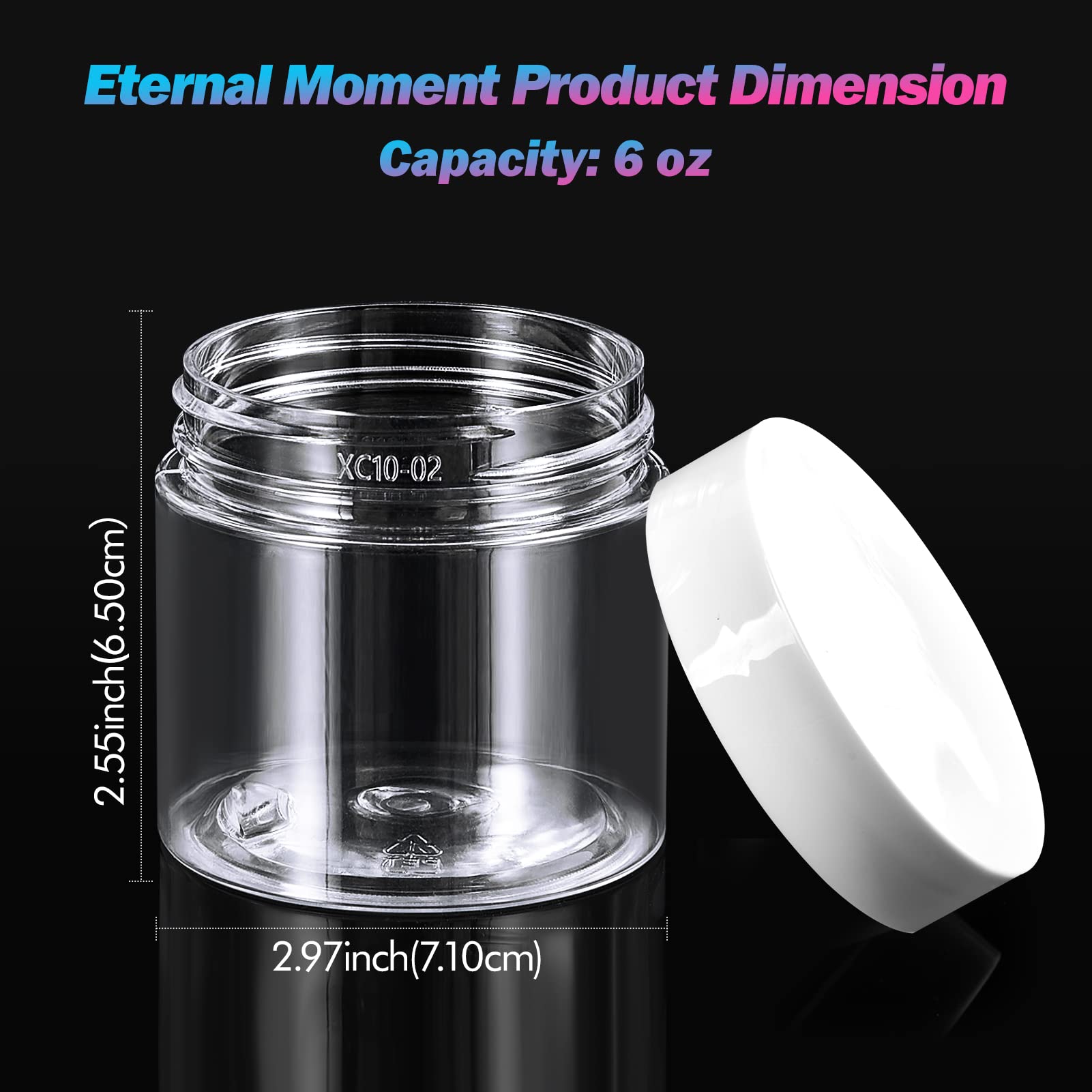 Eternal Moment 36 Pack 1 OZ Plastic Jars Round Clear Cosmetic Container Jars with Lids, Perfect for Lotion, Cream, Ointments, Makeup, Eye Shadow, Rhinestone, Samples, Pot, Travel Storage
