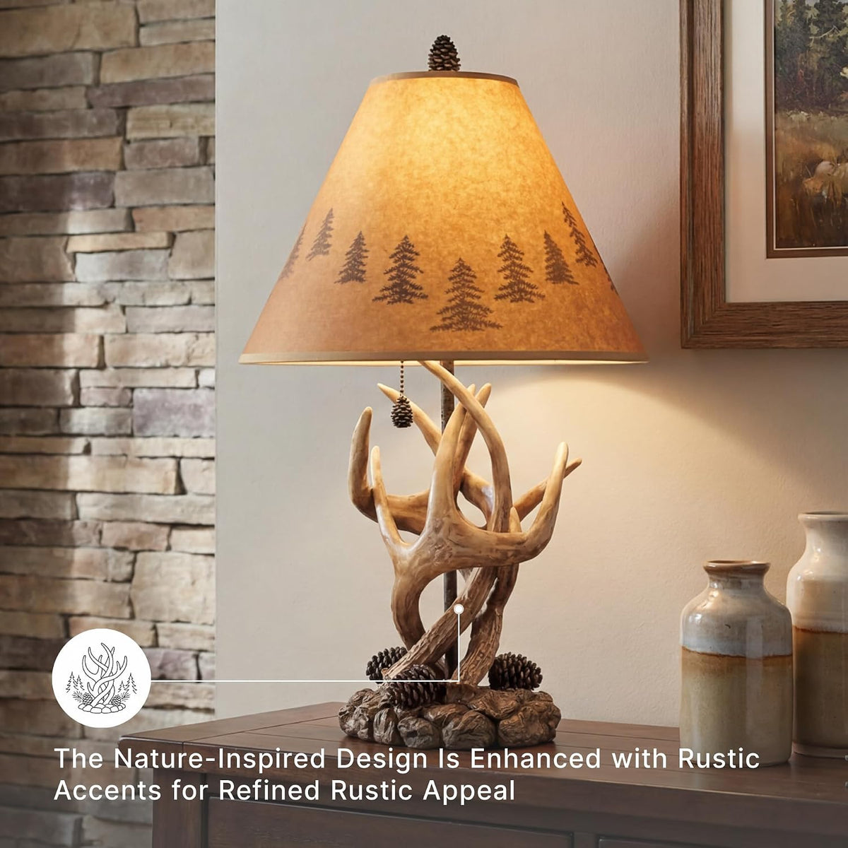 Signature Design by Ashley Derek Rustic Table Lamps, Living Room, Set of 2