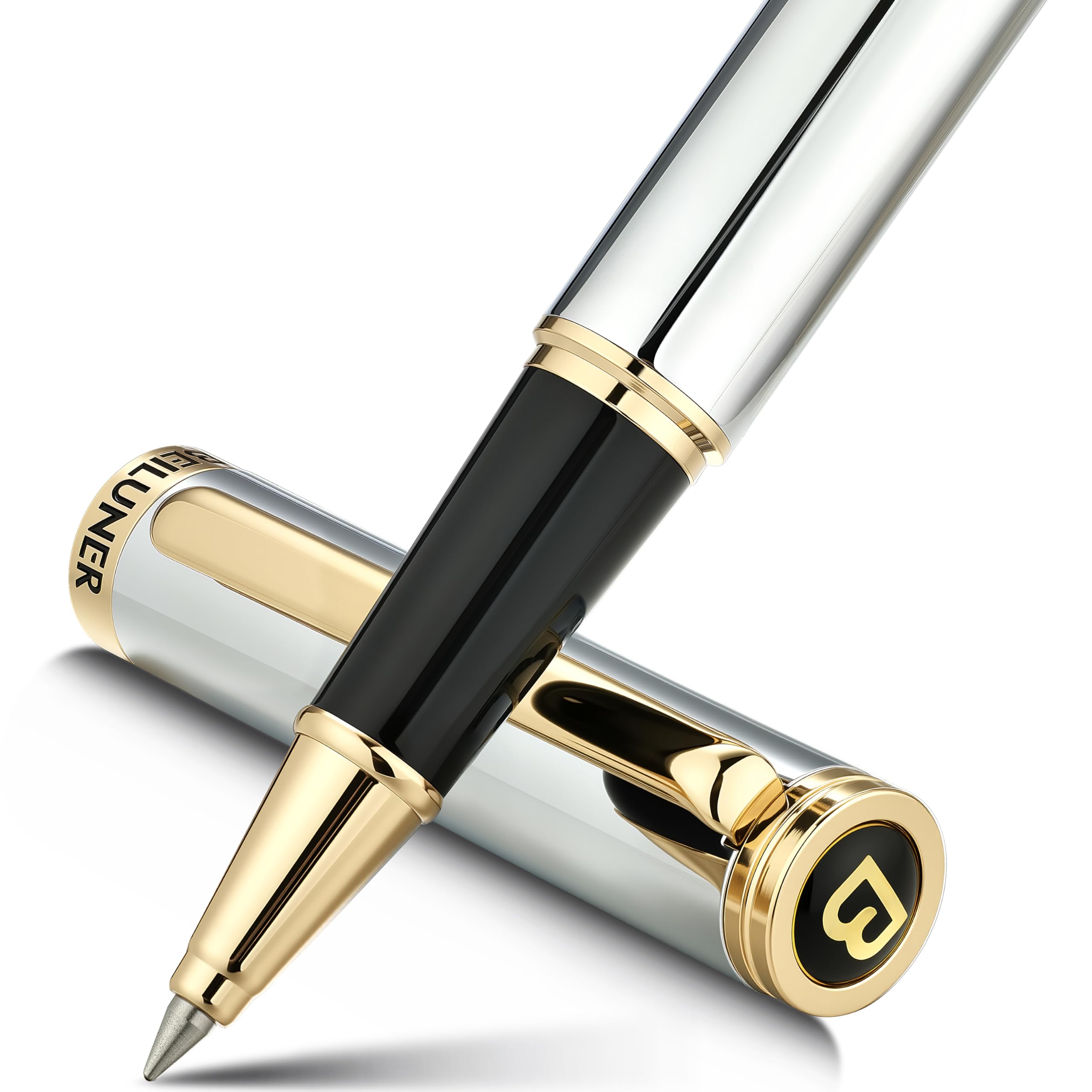 BEILUNER Luxury Rollerball Pen,24K Gold Trim,Noble and Elegant Designs,Schneider Ink Refill, Best Roller Ball Pen Gift Set for Men & Women, Professional, Executive Office, Nice Pens