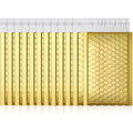 Fuxury Gold Bubble Mailers 4x8" 50 Pack, Usable Size 4X7" Strong Adhesion Metallic Bubble Envelopes,Waterproof Padded Envelopes Small Padded Mailer, Cute Packing for Jewelry, Makeup Supplie,Bulk #000