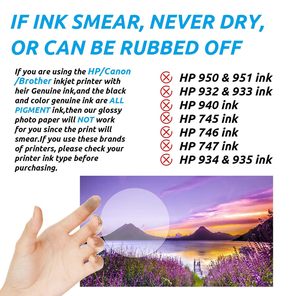 Uinkit Premium Glossy Inkjet Photo Paper - 4x6 Inch, 48lb 180gsm, 100 Sheets - Professional Photographic Quality, Dye Ink Compatible, High-Gloss Finish for Vivid Memories & Instant Prints