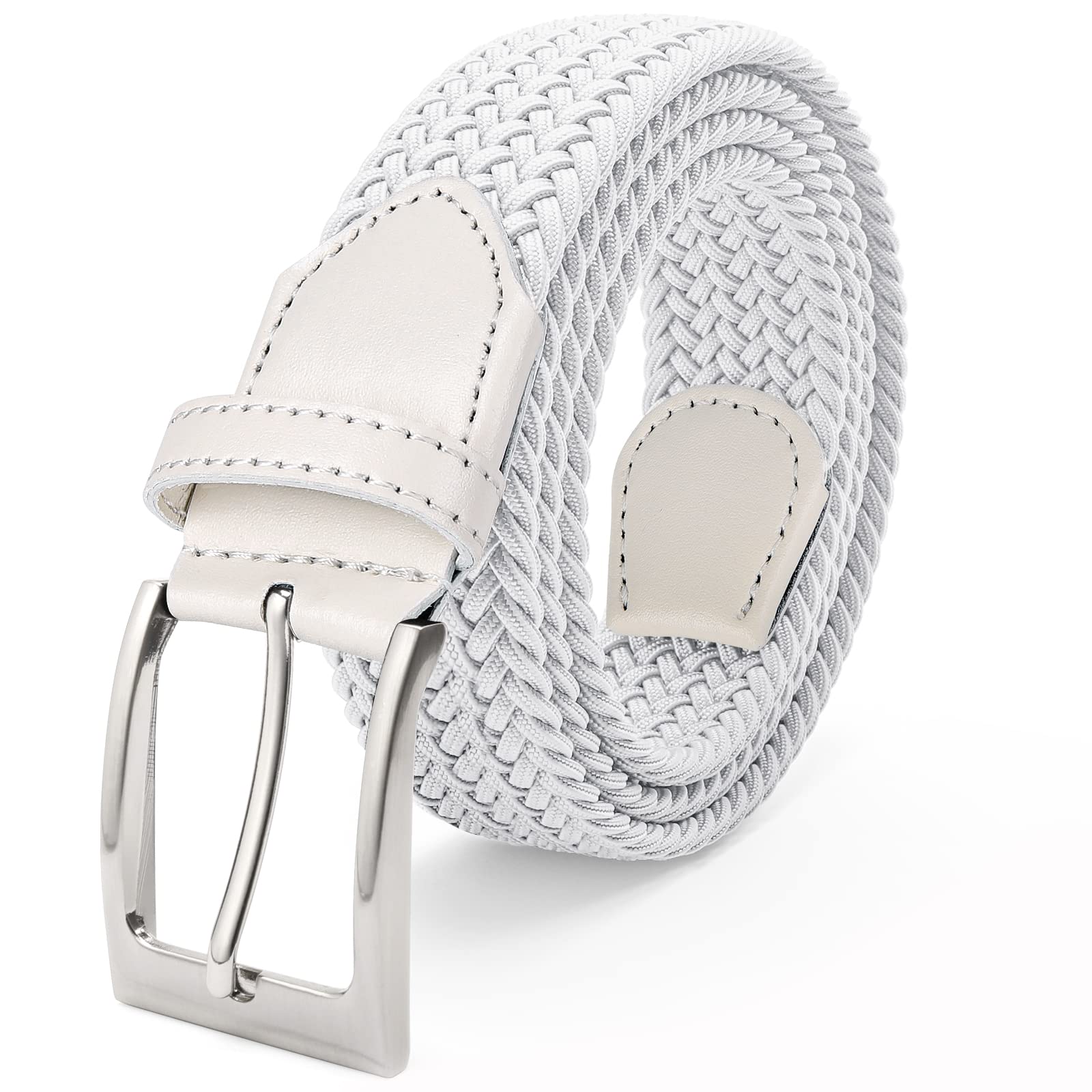 FAIRWIN Men's Golf Belt, Stretch Braided Elastic Woven Casual Jeans Belts 1 3/8" Nylon Web Work Belts for Men