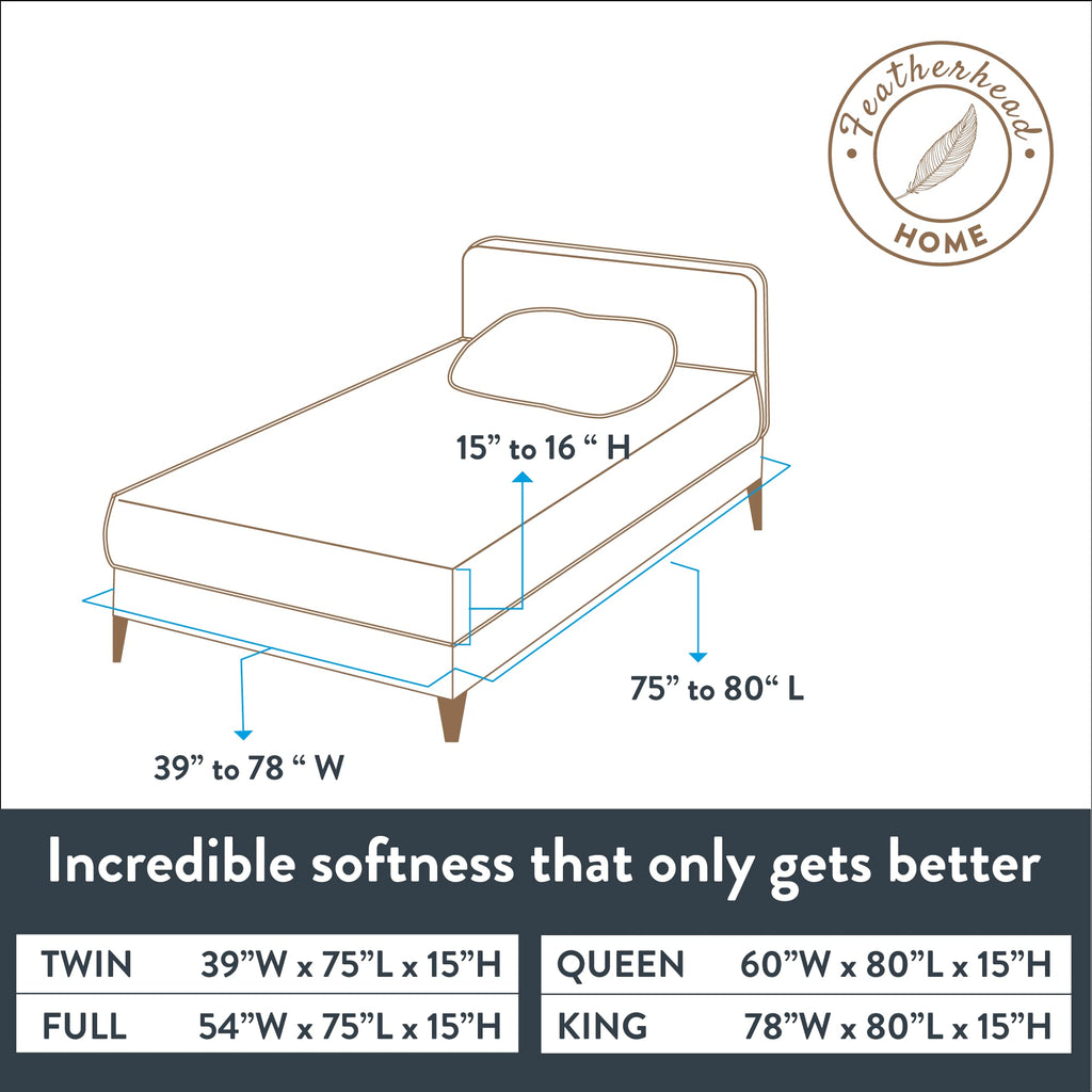 Featherhead 100% Cotton 4PCs Flannel Sheet Set | Double-Brushed for Extra Softness, Warm & Breathable, Extra Deep Pockets fits Up to 17” (Beige, Twin)