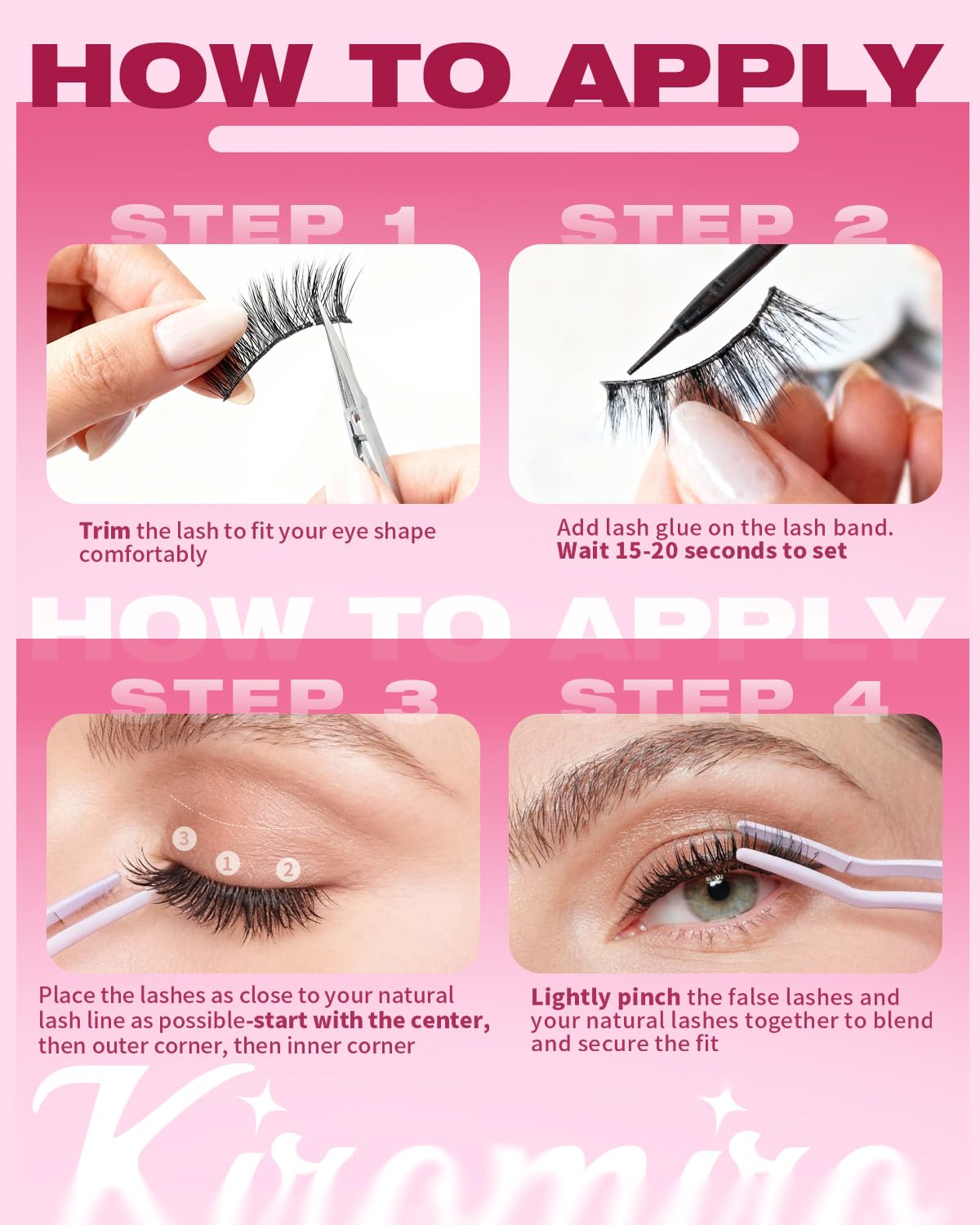 False Lashes Natural Look Wispy Eyelashes Manga Korean Spiky 16mm Short Faux Mink Eyelashes Cat Eye Natural Fake Eyelashes Strip Lashes Pack 14 Pairs