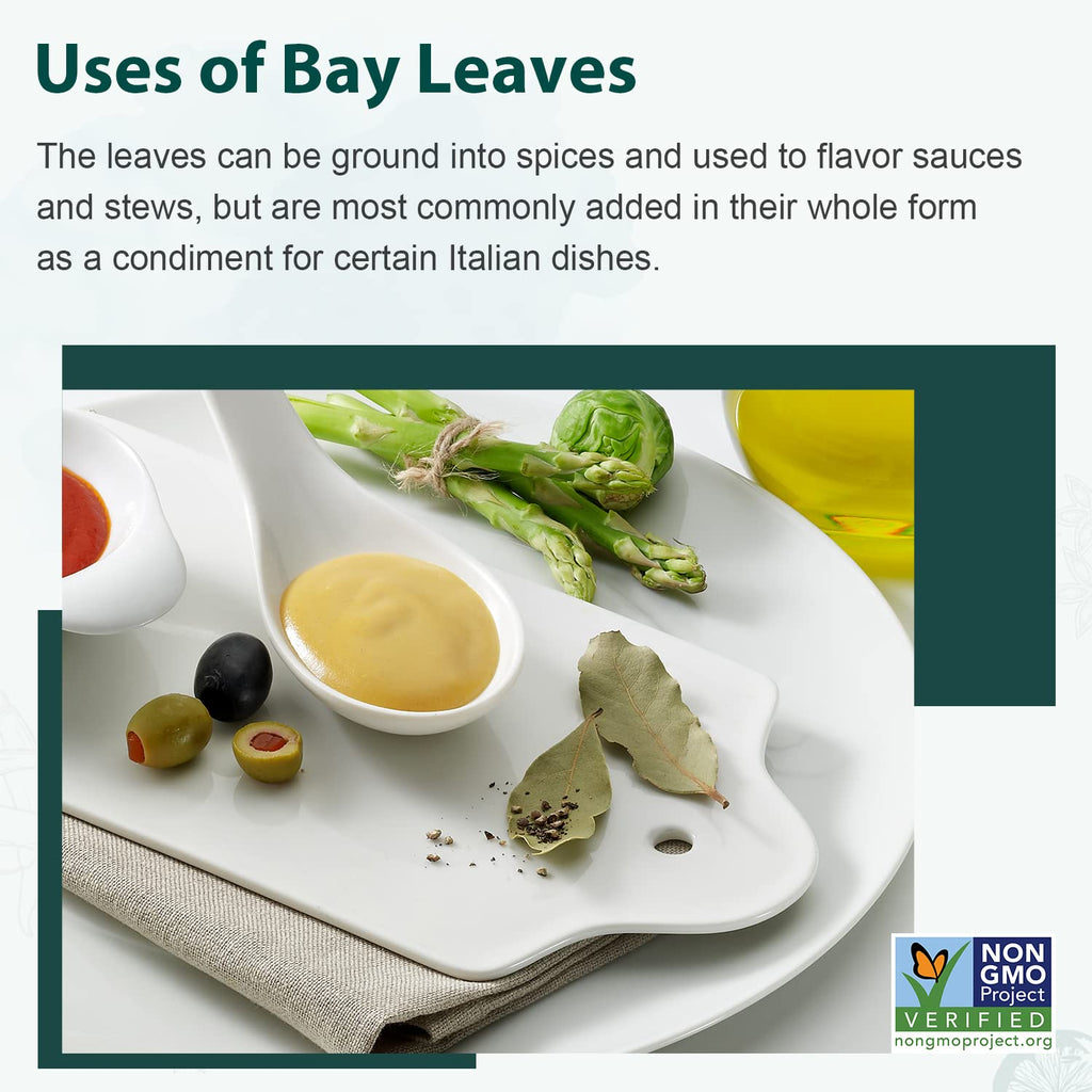 Soeos Bay Leaves Whole, 2 oz(57g), Non-GMO Verified, Dried Leaf, Freshly Packed to Keep Fresh, Laurel Herbs for Cooking, Dried Bay Leaves, Fresh, Green