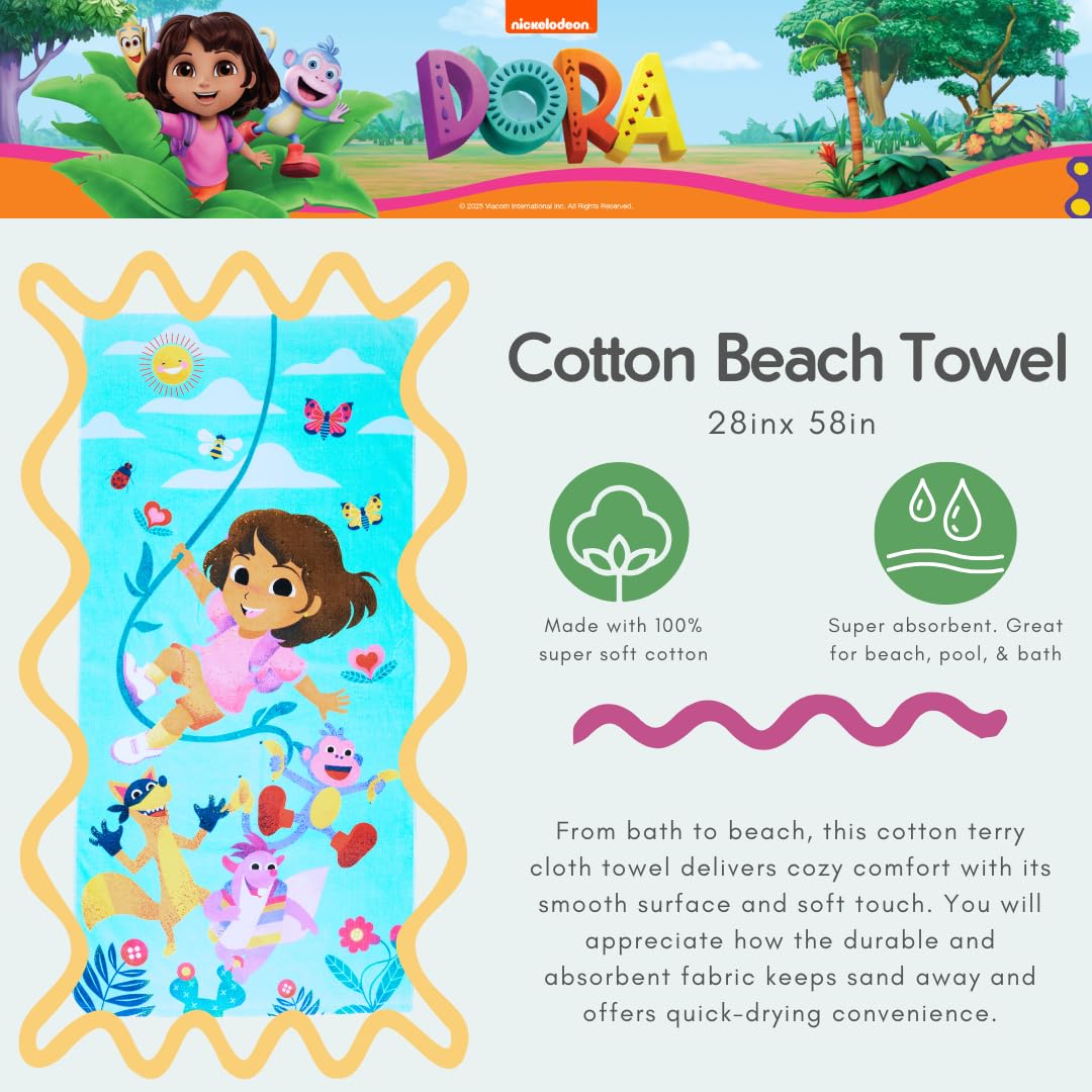 Barney Classic Kids Super Soft Cotton Bath/Pool/Beach Towel, 58 in x 28 in, (Offical Licensed Product) By Franco