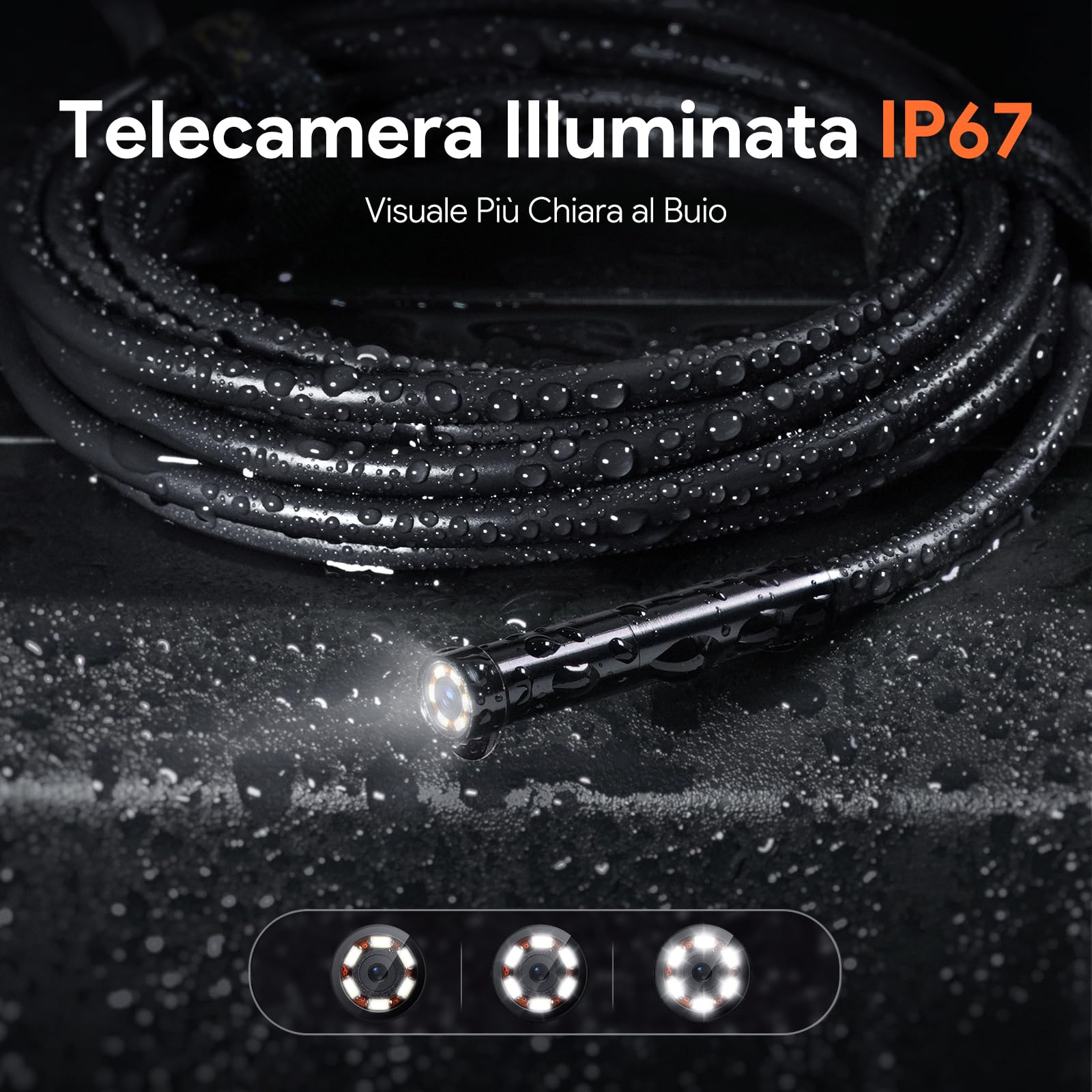 50FT Triple Lens Sewer Camera, DEPSTECH Borescope with 5" IPS Screen, 1080P Endoscope with Light, Flexible Snake Inspection for Wall, Plumbing, Automotive Engine Inspect