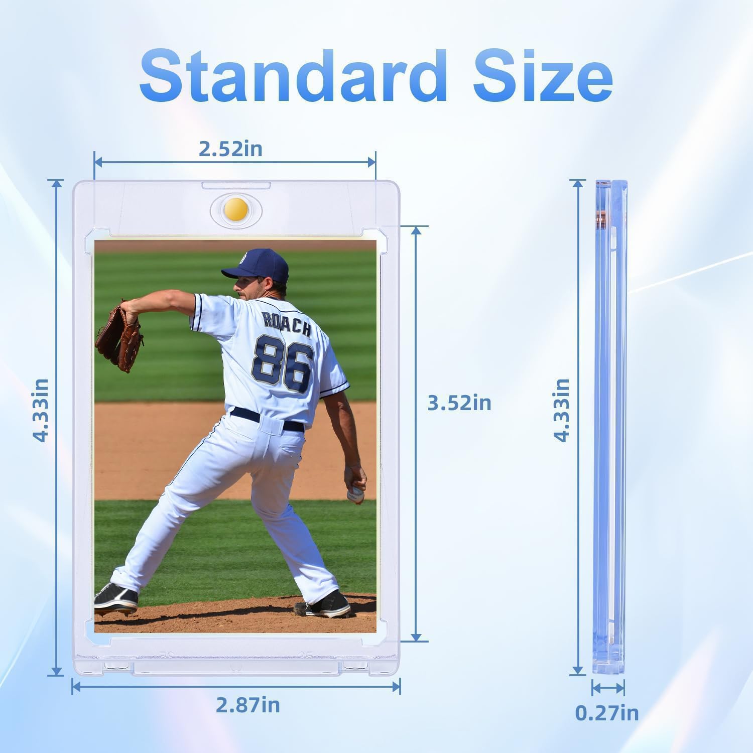 30ct Magnetic Card Holder, 35pt Slim One Touch Card Holder, Hard Plastic Protectors, UV Protection Magnetic Cards Case Fits for Baseball, Football, Game, Sports Collectible Cards, Ultra Slim
