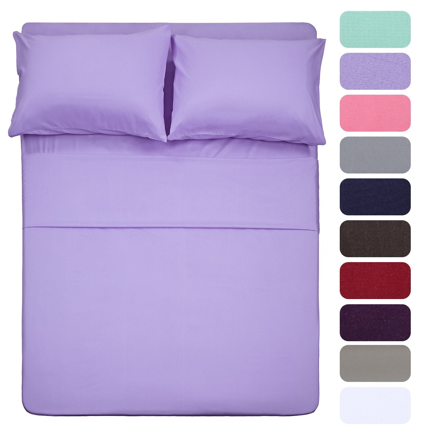 Best Season Bed Sheet Set - 1 Flat Sheet,1 Fitted Sheet and 1 Pillow Cases, Extra Soft Luxury Bedding Set,Deep Pockets,Wrinkle,Fade Resistant - Hypoallergenic- 3 Piece (Twin,Baby Blue)
