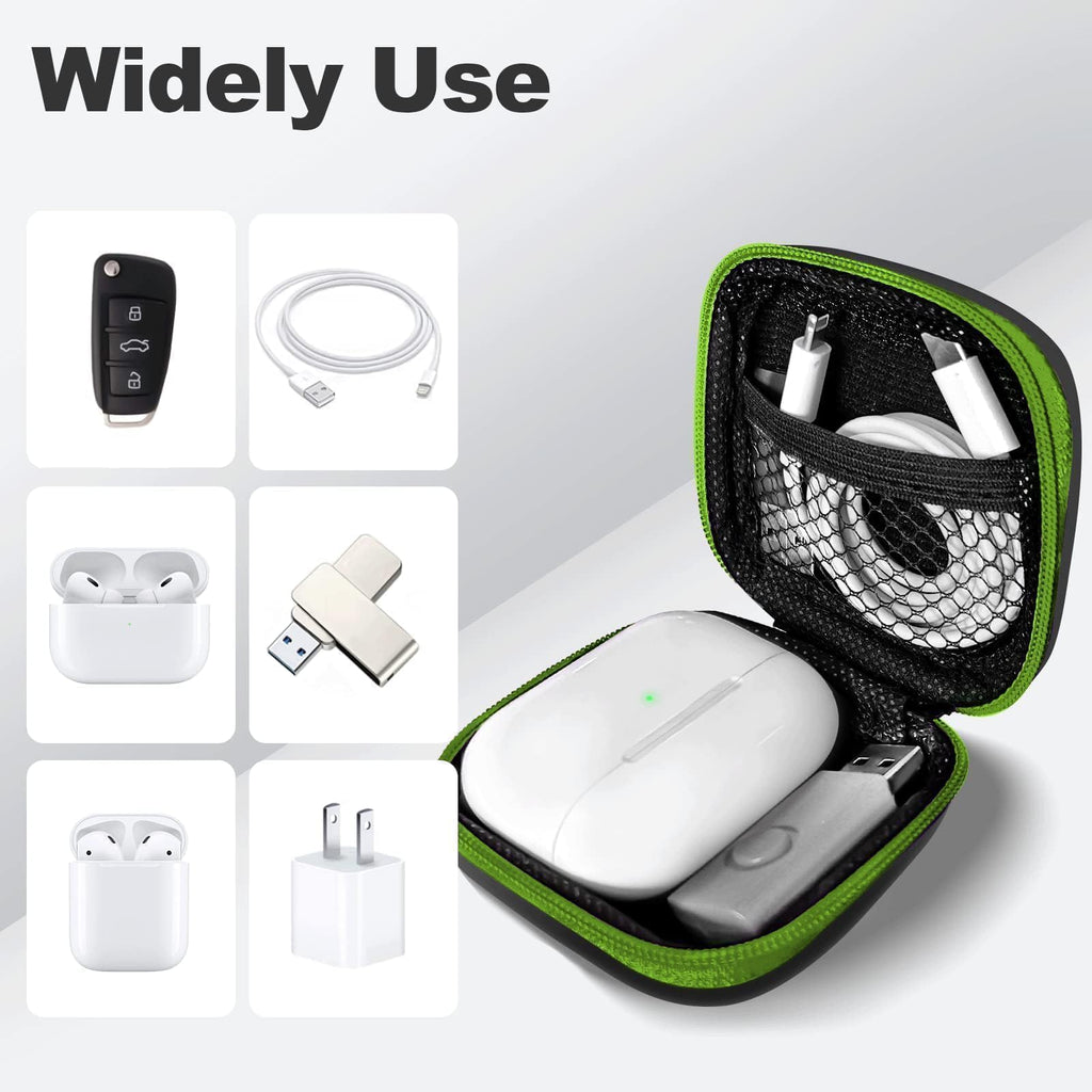 2Pack Oval Earbud Case Portable EVA Carrying Case Storage Bag Cell Phone Accessories Organizer with Carabiner for Earphone, Earbud, Earpieces, SD Memory Card, Camera Chips, Black/Purple