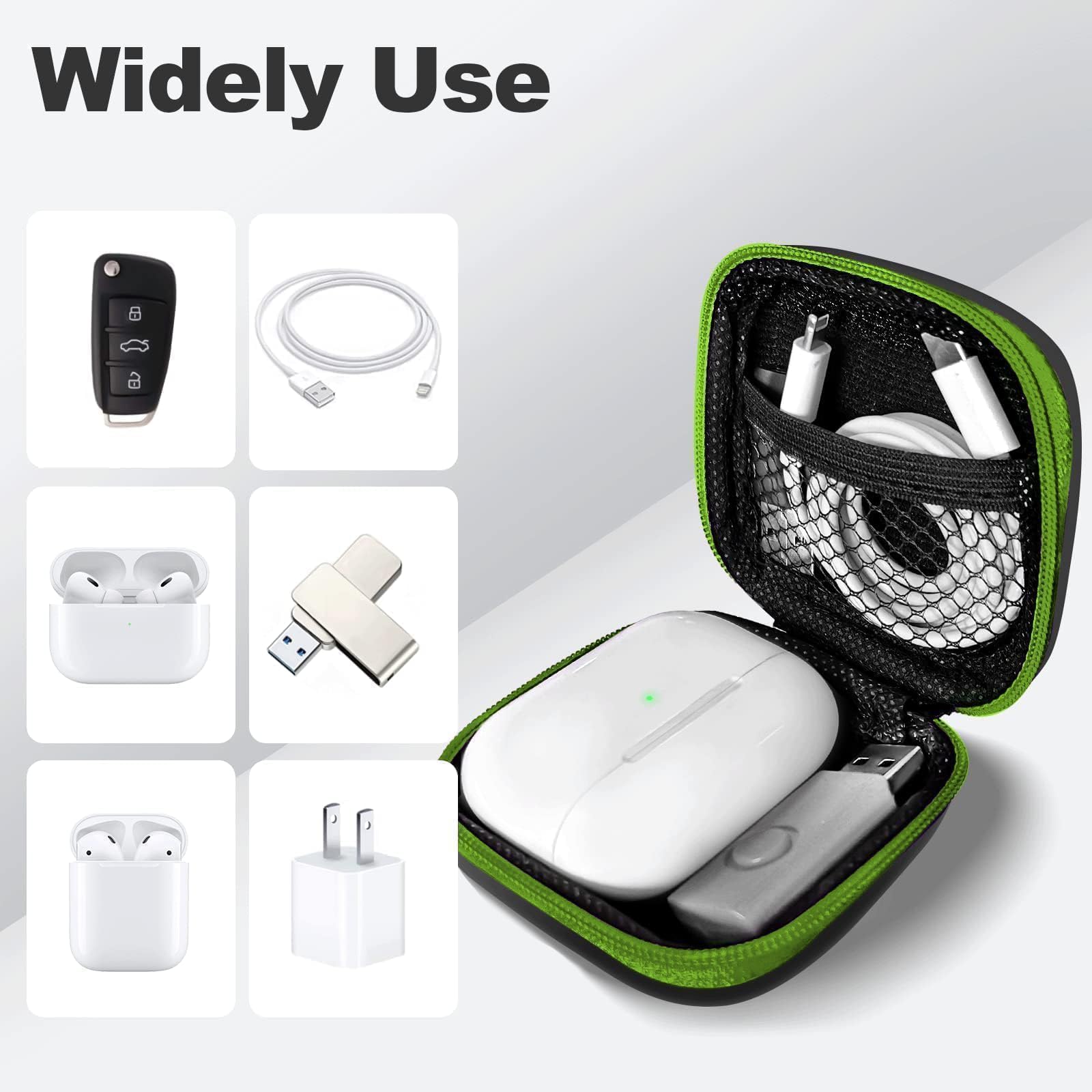 2Pack Oval Earbud Case Portable EVA Carrying Case Storage Bag Cell Phone Accessories Organizer with Carabiner for Earphone, Earbud, Earpieces, SD Memory Card, Camera Chips, Black/Purple