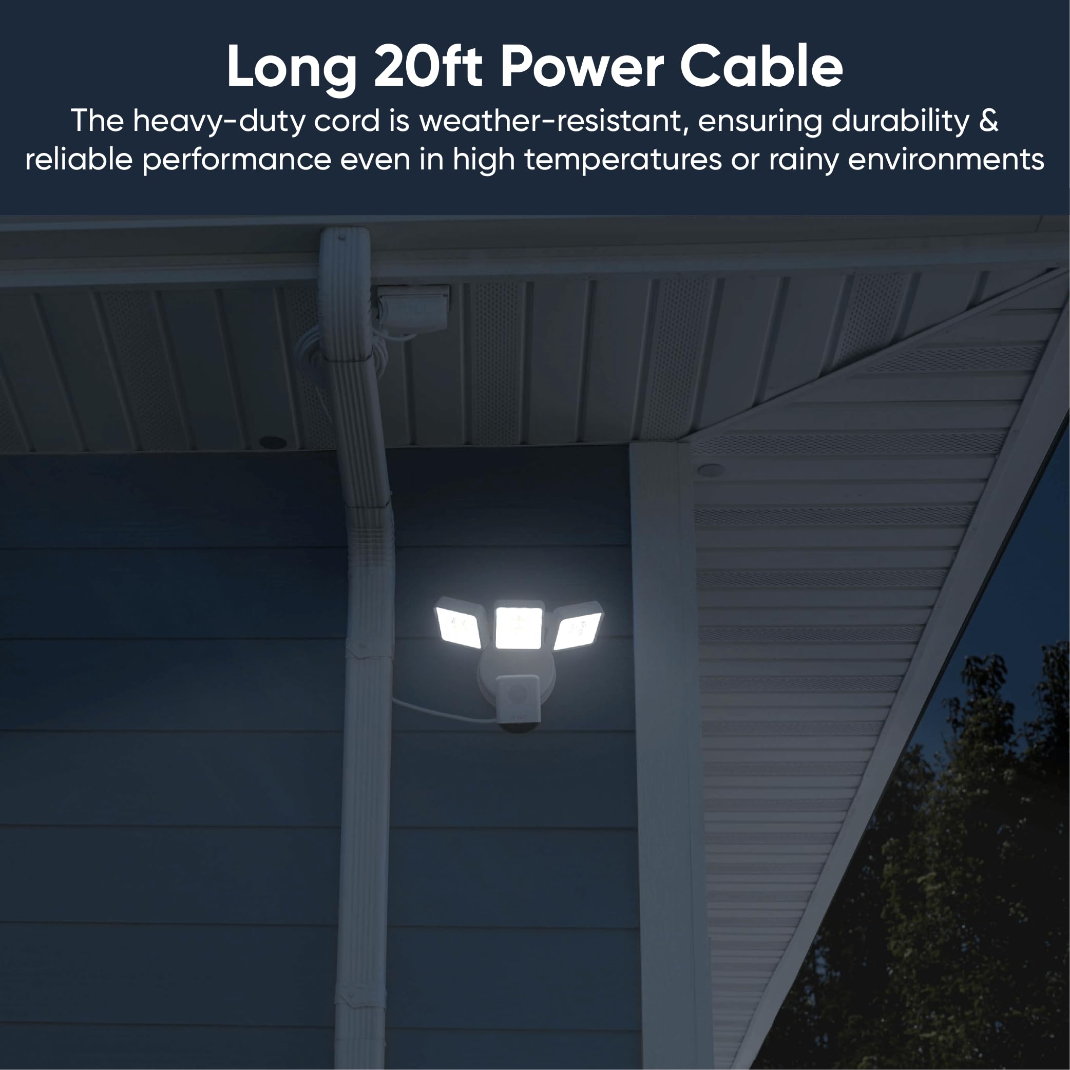 Wyze Floodlight Cam Plug-in Mount for Wyze Floodlight Cameras v1/v2/Pro, Electrical Box with 20ft Weather-Resistant Outdoor Power Cable, Easy Installation (Black)
