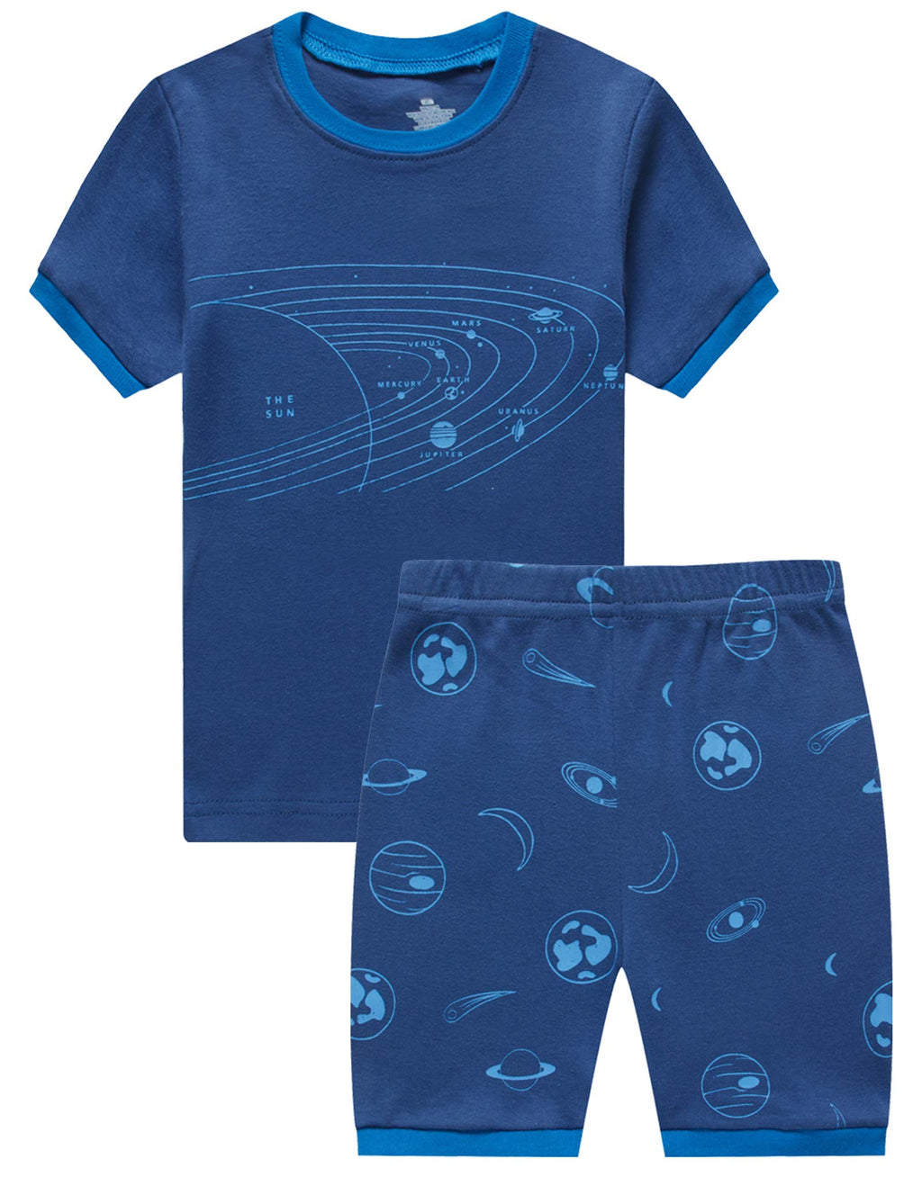 Family Feeling Boys Summer Pajamas Sets Short 100% Cotton Pjs