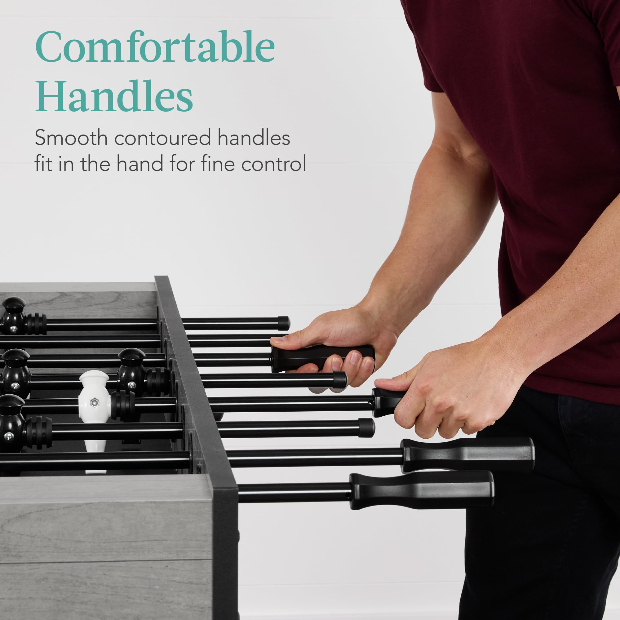 Best Choice Products Full Size 54 Inch Regulation Foosball Table for Home, Game Room - Includes 2 Balls, 2 Cup Holders