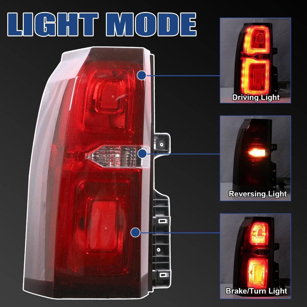 Tail Light Assembly Compatible with Chevy Tahoe Suburban 2015 2016 2017 2018 2019 2020 LED Brake Lamp Left Driver Side # 84467058 GM2800264