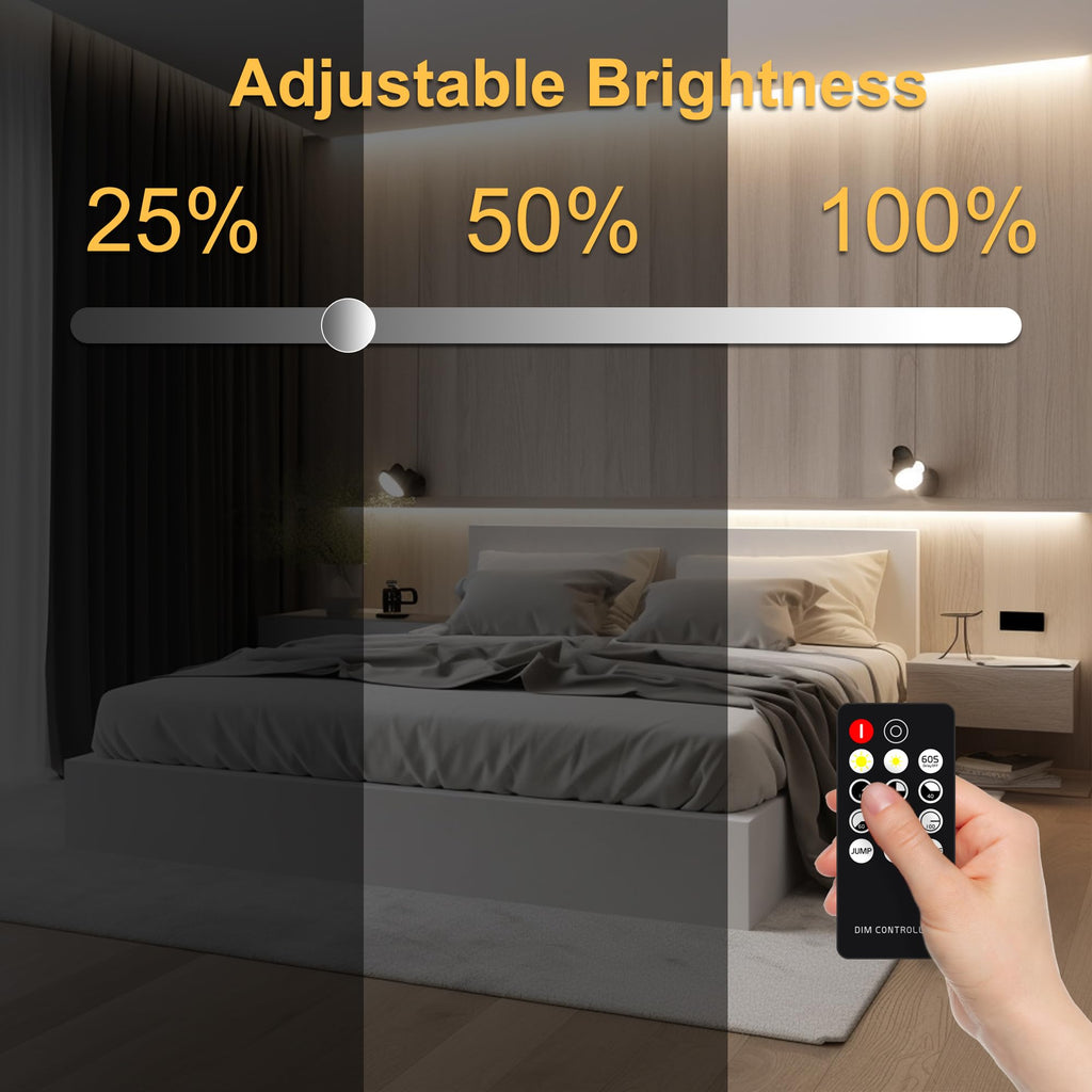 Pandery COB LED Strip,LED Strip Lights 3M/9.84ft,Touch Dimmable LED Strips,CRI90+,2700K Warm White cob led,960LEDs,24V LED Tape Lights,Indoor for Bedroom, Kitchen, TV, Mirror,Cabinet