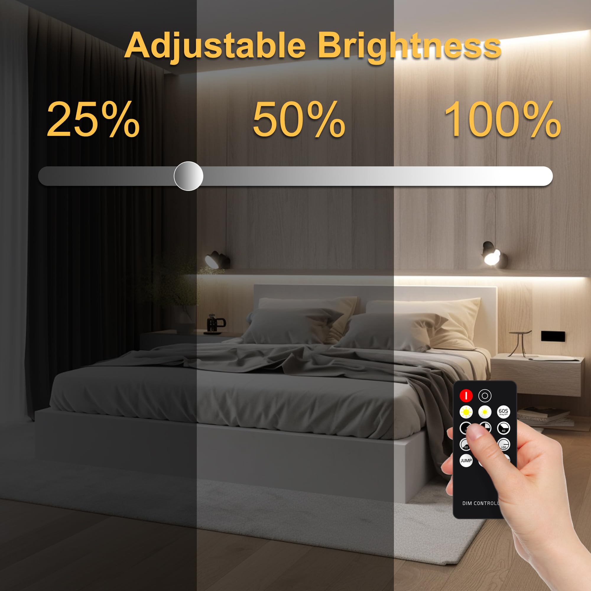 Pandery COB LED Strip,LED Strip Lights 3M/9.84ft,Touch Dimmable LED Strips,CRI90+,2700K Warm White cob led,960LEDs,24V LED Tape Lights,Indoor for Bedroom, Kitchen, TV, Mirror,Cabinet