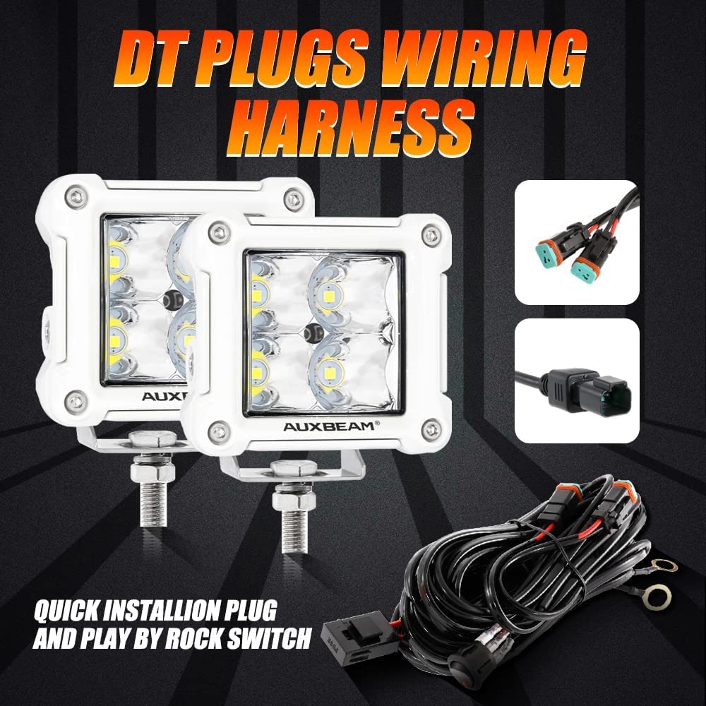 Auxbeam FA Series 3 Inch LED Cubes with DRL 2 Modes Spot Beam Offroad Lights 20W Driving Spotlights A-Pillar Ditch Lights for 4x4 Truck Car ATV Motorcycle, Pair