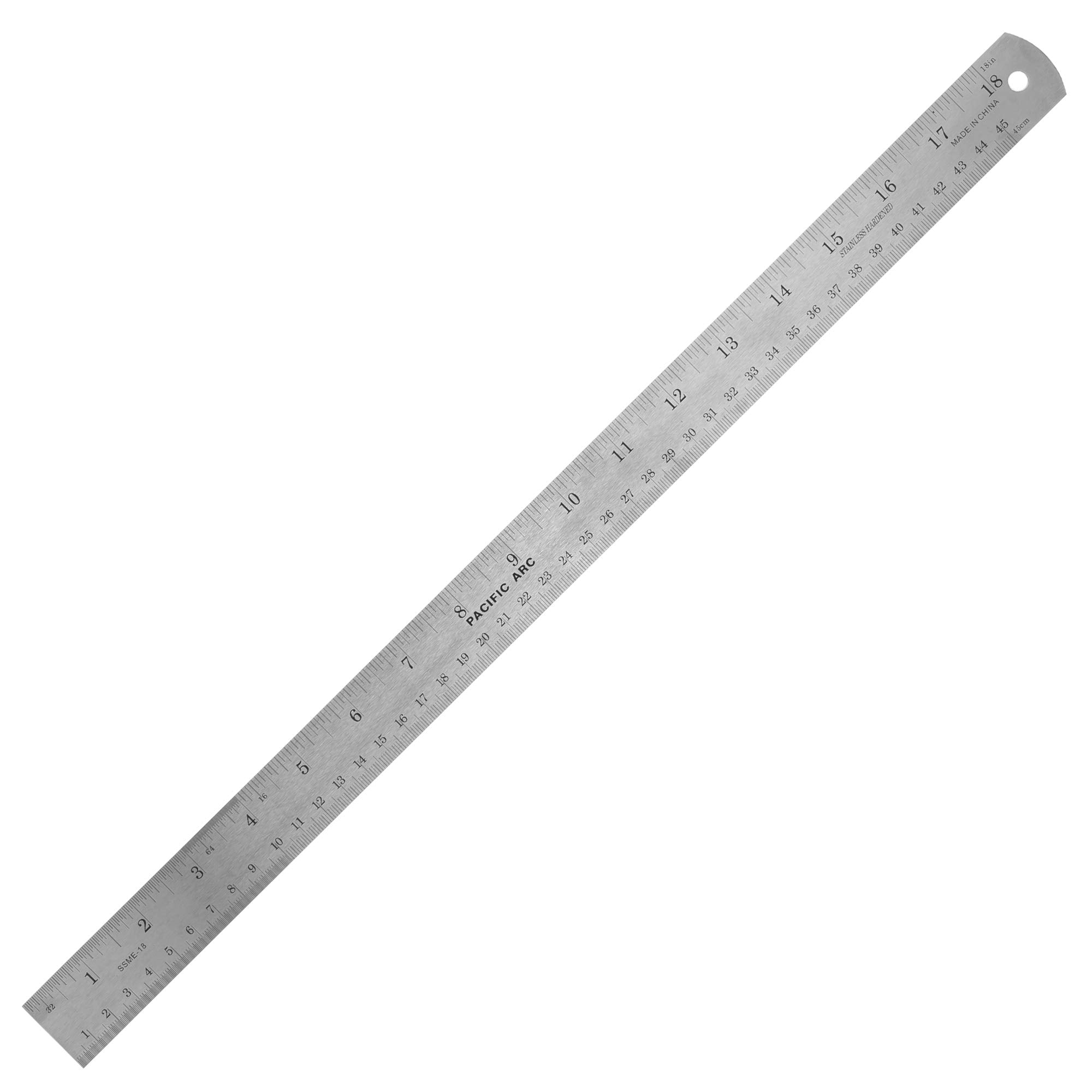 2 Pack Pacific Arc 12 Inch Stainless Steel Ruler with Inch/Metric Conversion Table