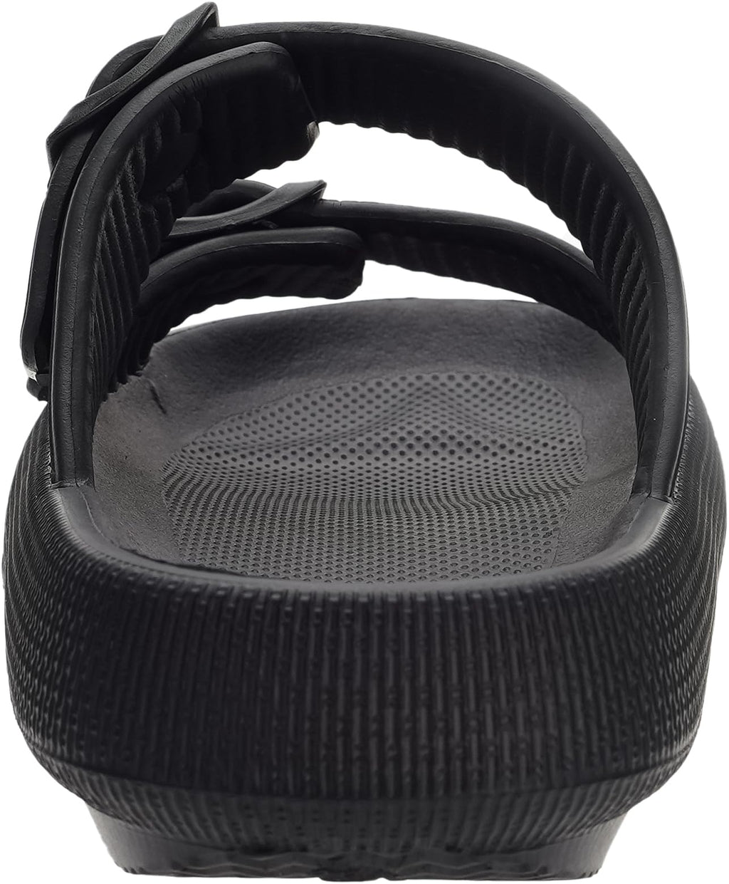 WHITIN Slides for Women Men Double Buckle Adjustable Thick Sole Pillow Slippers Bathroom Sandals