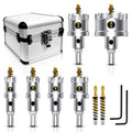 ASNOMY 12PCS TCT Hole Saw Kit for Hard Metal, 5/8"-2-1/8" Inch Tungsten Carbide Tipped Hole Cutter Set with Titanium-Plated Pilot Drill bit for Metal, Stainless Steel, Iron, Wood, Plastic