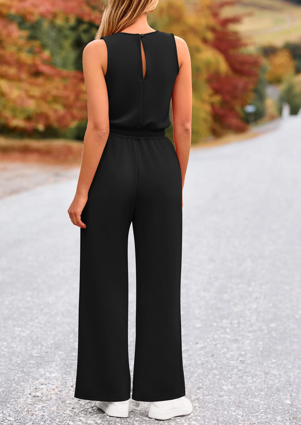 PRETTYGARDEN Jumpsuits for Women Casual 2026 Summer Sleeveless Wide Leg Pants Rompers One Piece Beach Vacation Spring Outfits