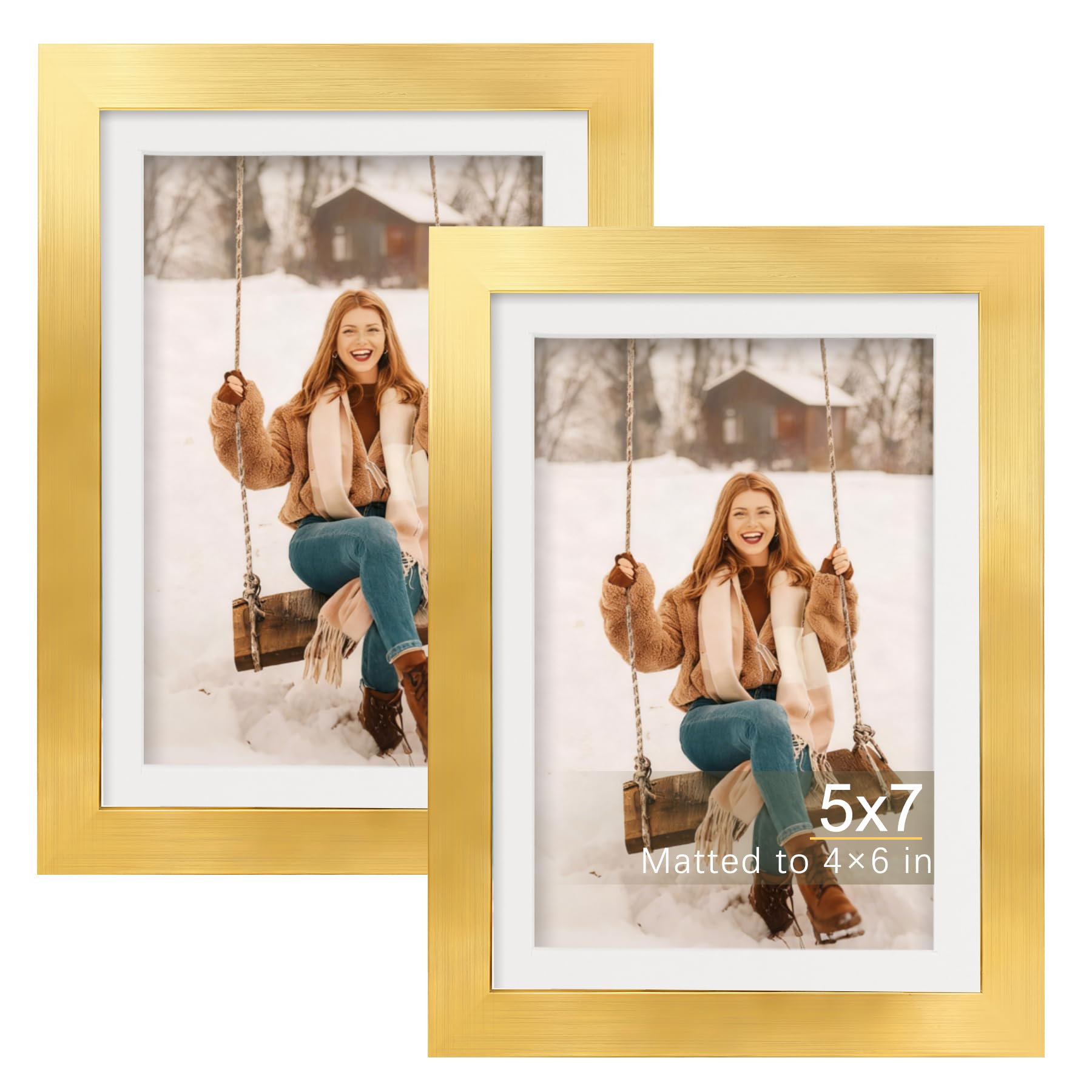 TOFOREVO Picture Frames 4x4 Set of 2 Black Wood Grain Photo Frame for Gallery Wall Mounting or Tabletop Display