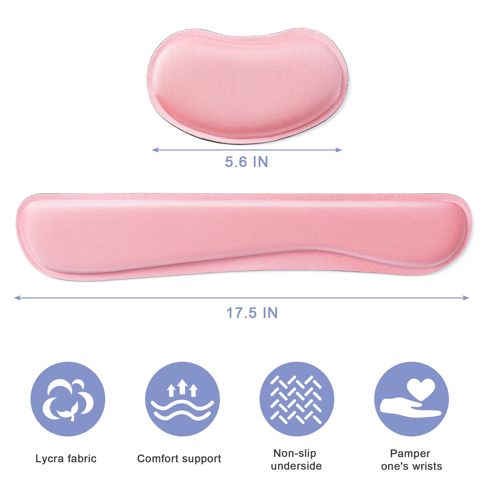 Hoewina Keyboard Wrist Rest,Ergonomic Wrist Rest,Superfine Fabric and Gel Memory Foam Wrist Pad for Computer Keyboard for Easy Typing & Pain Relief, Suitable for Office, Family, Outdoor, Bean Green