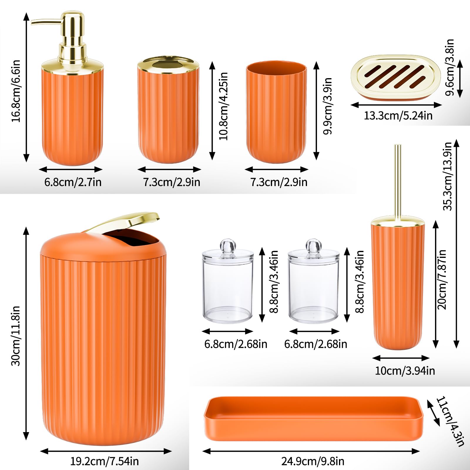 XLHOMO 24 PCS Black Bathroom Accessories Set with Shower Curtain and Rugs, Bathroom Decor Set with Trash Can, Toilet Brush, Soap Dispenser, Toothbrush Holder, Tumbler, Soap Dish and Jars