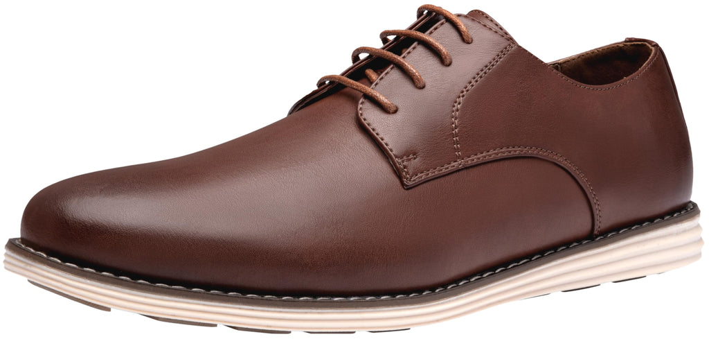 Vostey Mens Casual Dress Shoes Wingtip Plain Business Dress Shoes for Men