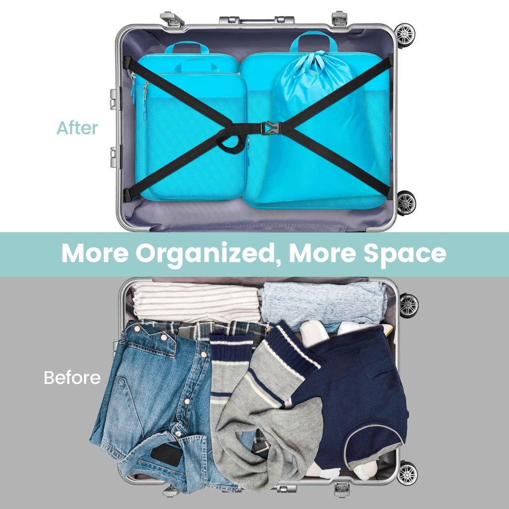 Cambond Compression Packing Cubes for Travel - Lightweight Expandable Travel Bags Luggage Organizers Travel Essentials Compression Cubes for Travel Space Saver for Carry on Suitcases Organizer