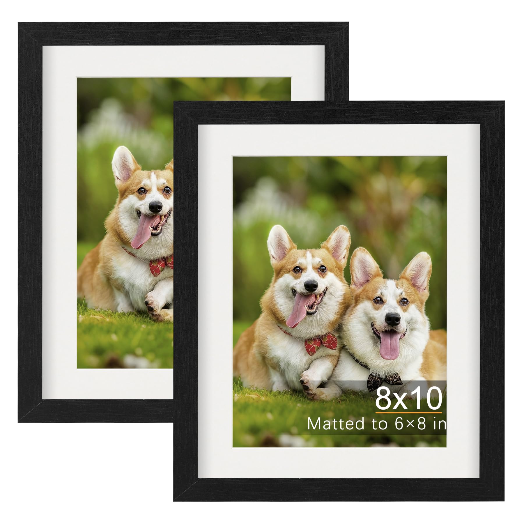 TOFOREVO Picture Frames 4x4 Set of 2 Black Wood Grain Photo Frame for Gallery Wall Mounting or Tabletop Display