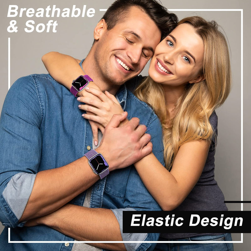 Nylon Sport Band Compatible with Apple Watch Band 38mm 40mm 41mm 42mm 44mm 45mm 46mm 49mm, Adjustable Breathable Women Men Braided Strap Loop for iWatch Series 11/10/9/8/7/6/5/SE Ultra 3/2/1