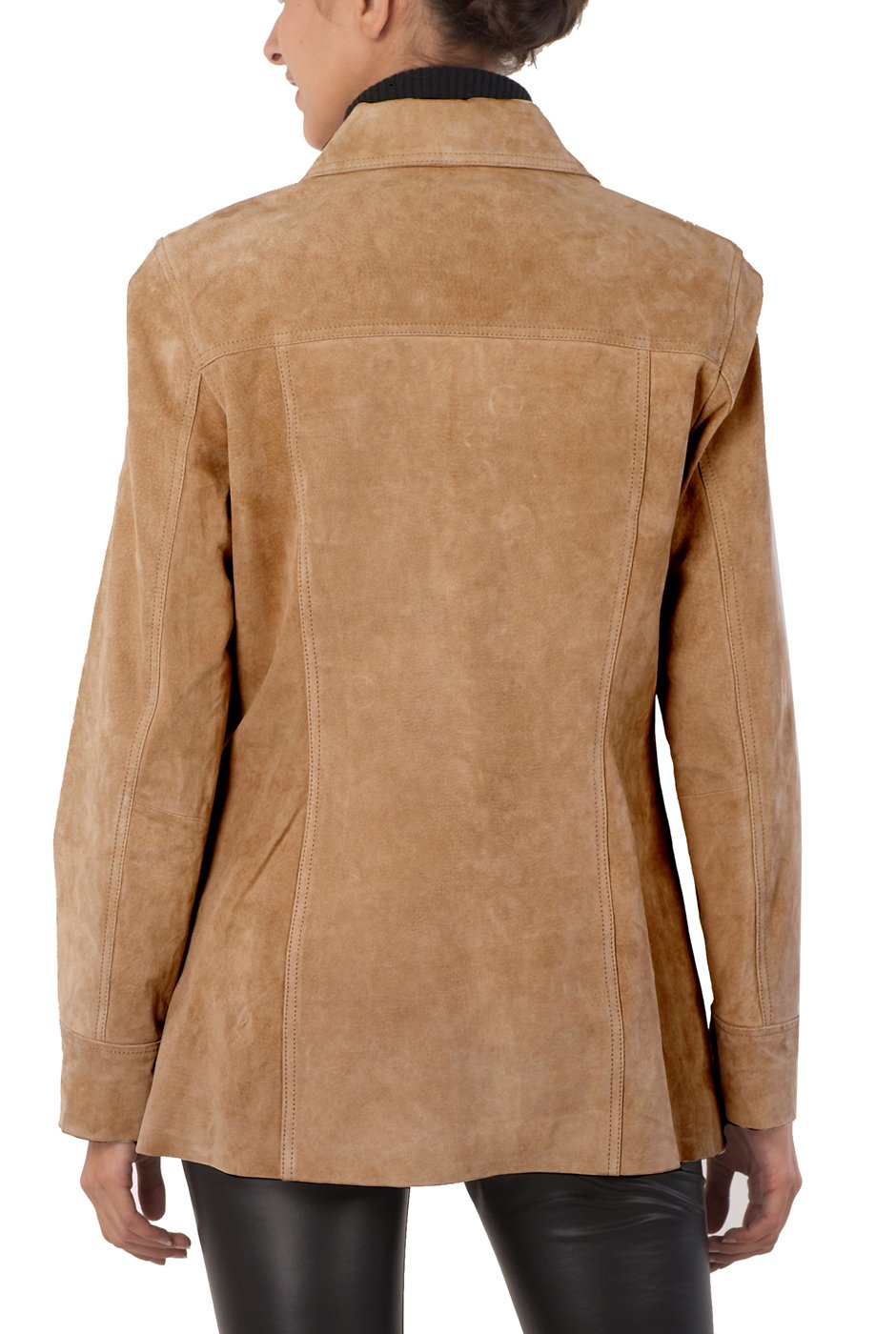 BGSD Women Anna Suede Leather Car Coat (Also available in Plus Size & Petite)