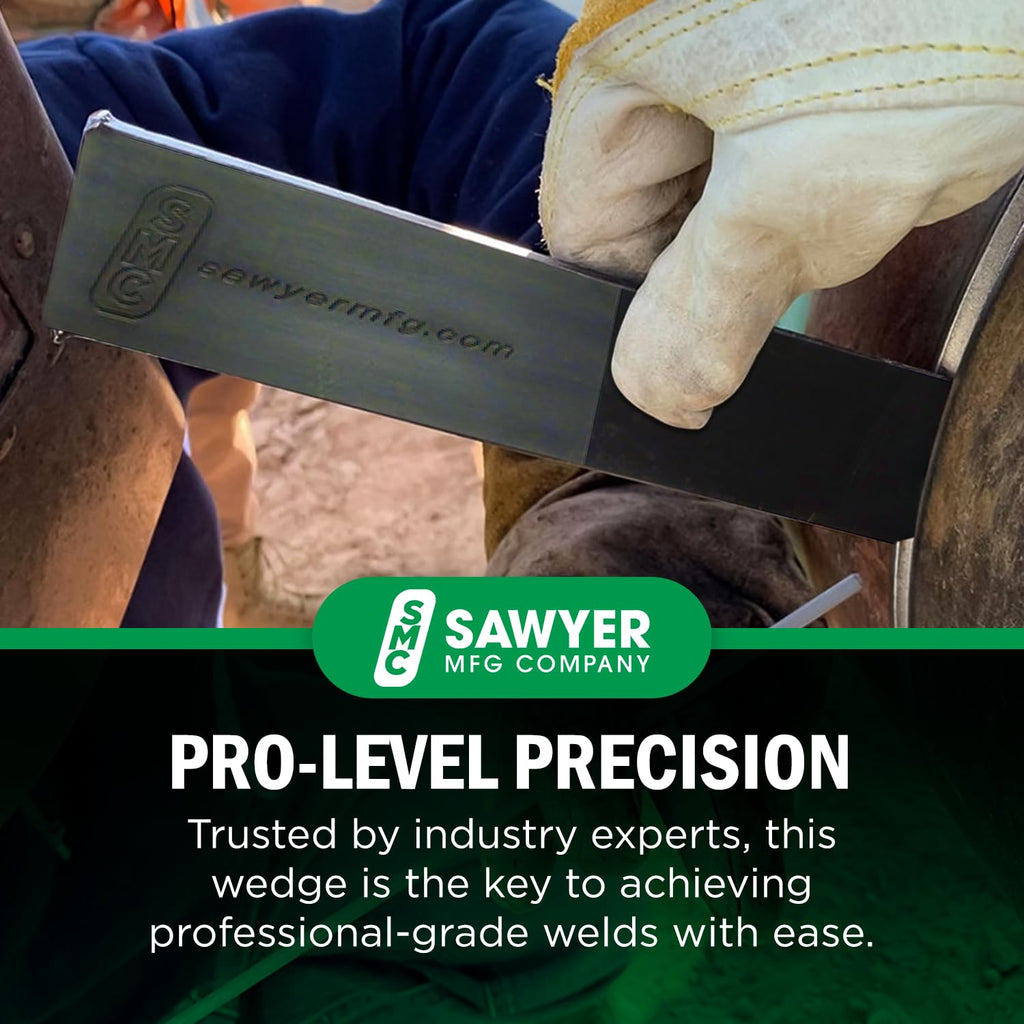 Sawyer Mfg Company 4" Welding Wedge – Precision Steel for Pipe Fitting and Metalwork for Accurate Gap Adjustment, Ideal for Pipefitters, TIG, Ironworkers, Gutter Installation and Metal Spacers – Small