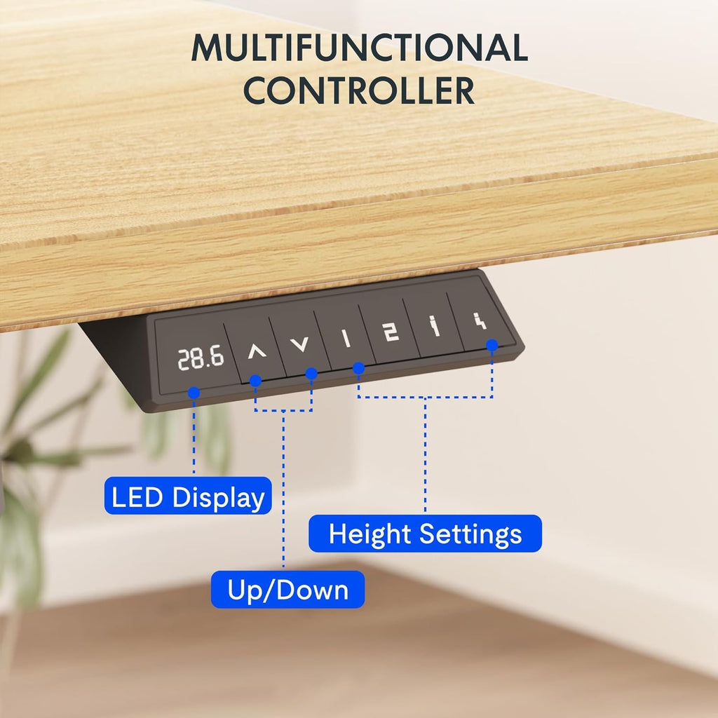 FLEXISPOT EN2 Whole-Piece Standing Desk with Clamp Power Strip, 40 x 24'' Electric Stand Up Height Adjustable Desk with Cable Management (Black Frame + 40" Black Top)