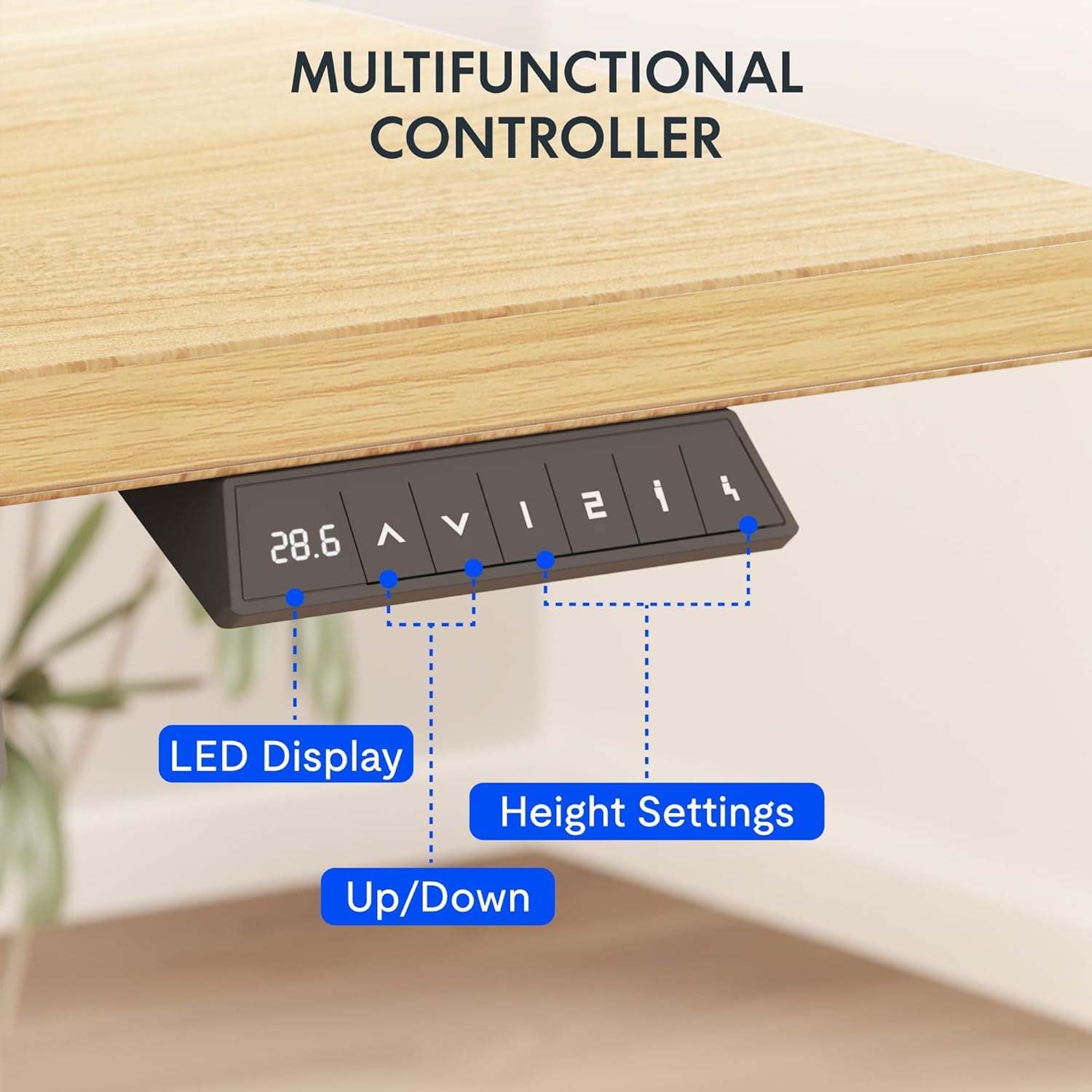 FLEXISPOT EN2 Whole-Piece Standing Desk with Clamp Power Strip, 40 x 24'' Electric Stand Up Height Adjustable Desk with Cable Management (Black Frame + 40" Black Top)