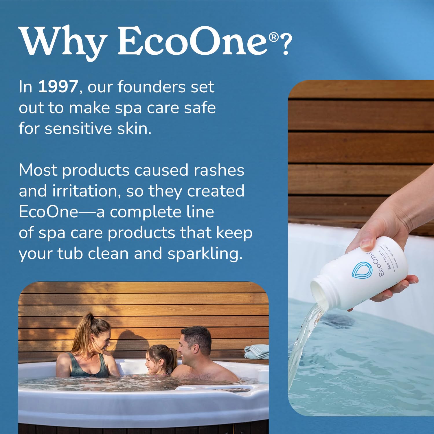 EcoOne Spa Monthly | Gentle All-Natural Spa Treatment | Conditioning Hot Tub, Pool, & Spa Cleaner | Above, In-Ground, or Inflatable Hot Tub Cleaner Stabilizes pH & Alkalinity, 8 Oz, (1-Pack)