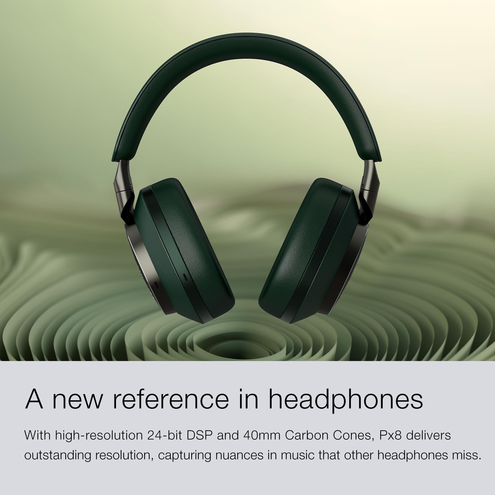 Bowers & Wilkins Px8 Over-Ear Headphones Wireless Bluetooth Noise Cancelling, Luxurious Materials, 30-Hour Battery Life, 15-Min Quick Charging, Black