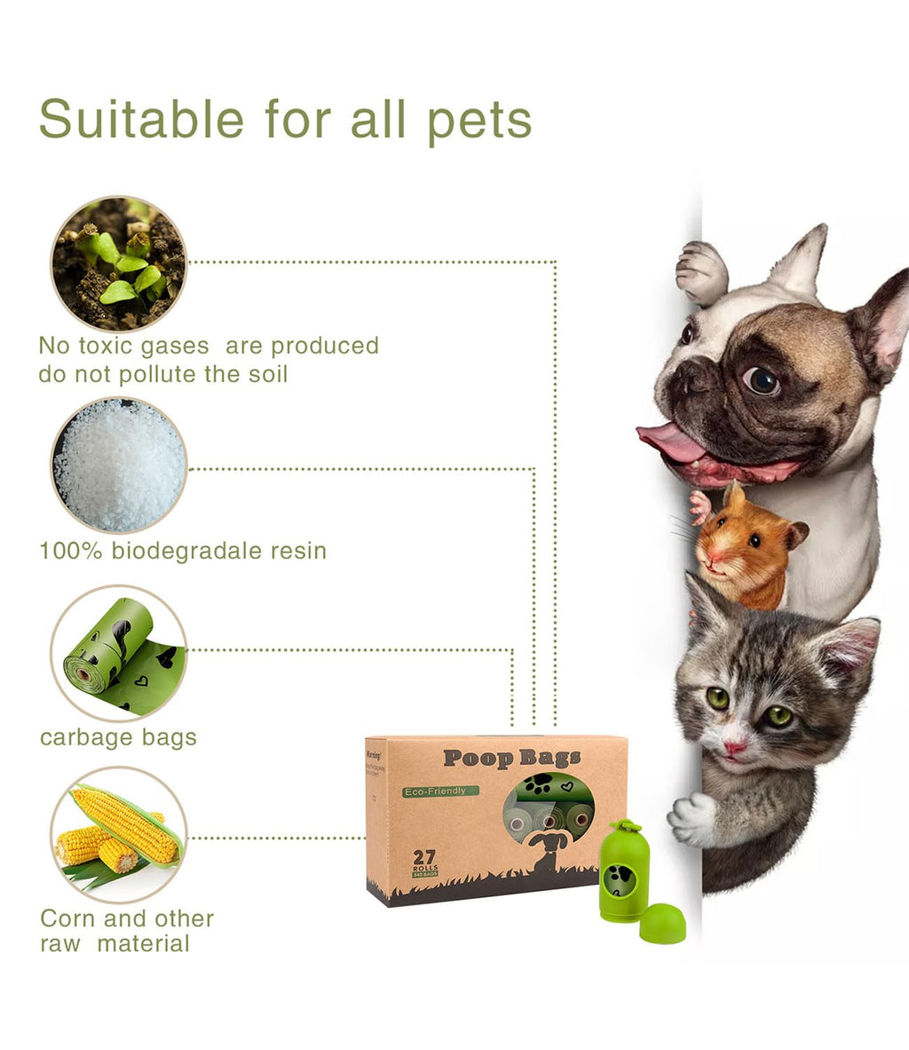 Yingdelai Dog Poop Bags 280 Counts: Extra Thick LeakProof Waste Bag with Dispenser for Doggy (Scented)