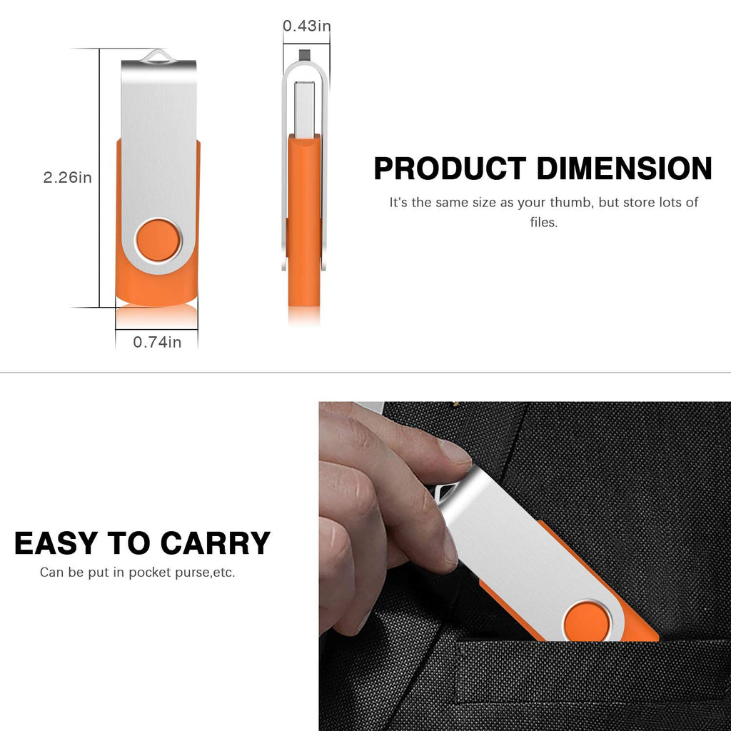 KOOTION 10 X 1GB USB Flash Drive 1gb Flash Drive Swivel Thumb Drive Memory Stick Keychain Design Blue