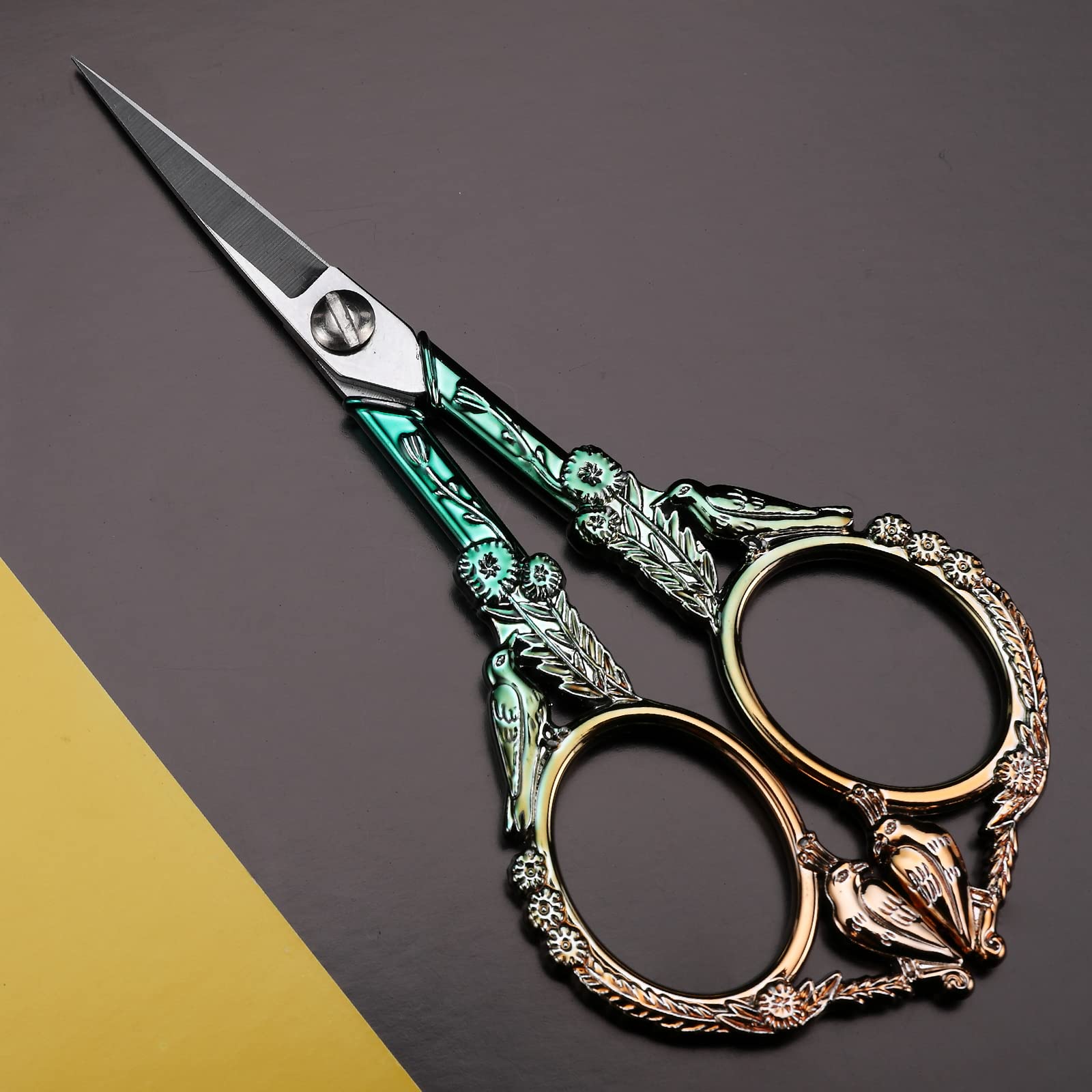 YOUGUOM Small Craft Scissors, Little Travel Sharp Embroidery Scissors All Purpose, Straight Tips Mini Sewing Shears, Precision Detail Thread Cutting Snips