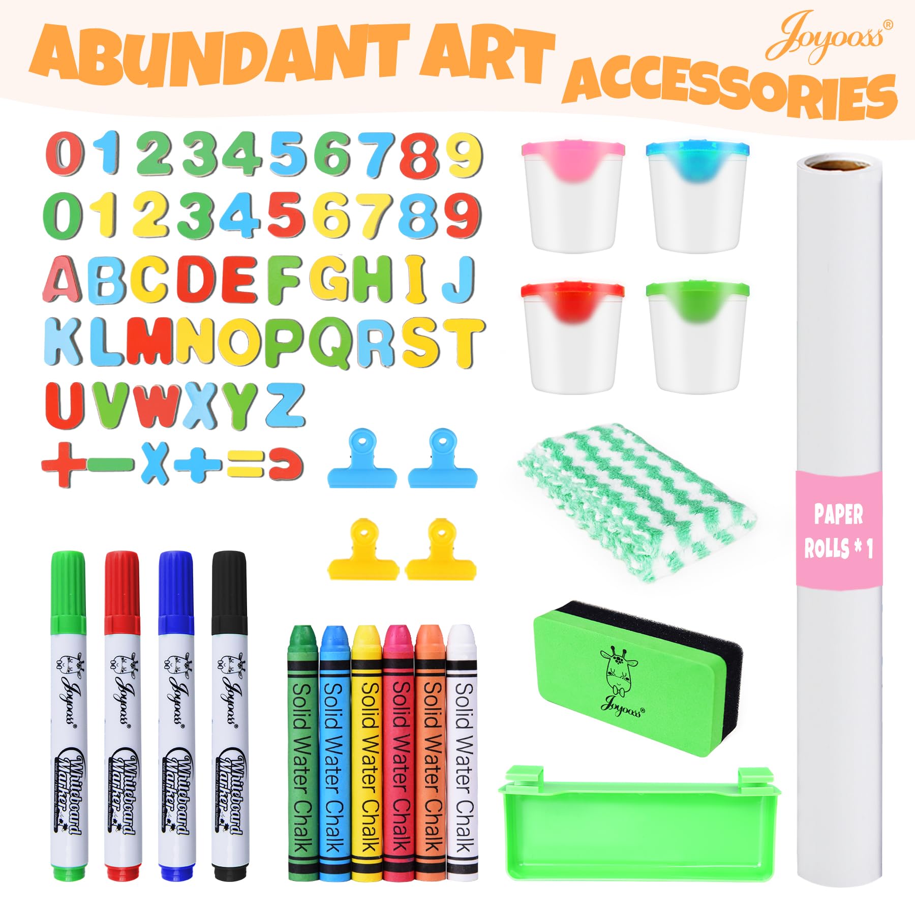 JOYOOSS Easel for Kids Art Easel Kids Easels for Toddlers,Wooden Kid Easel with Paper Roll - Adjustable Magnetic Double Sided Kids Dry Erase Board,Birthday Gifts for 1-12 Year Old Girls or Boys Blue