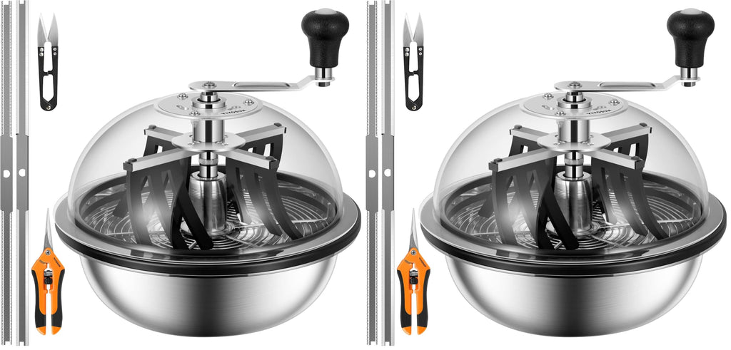 VIVOSUN 13 inch Bud Leaf Bowl Trimmer- Clear Visibility Dome, Sharp Stainless Steel Blades for Spin Cut & Solid Metal Gear Box, Hand Pruner Included (Upgraded Version)